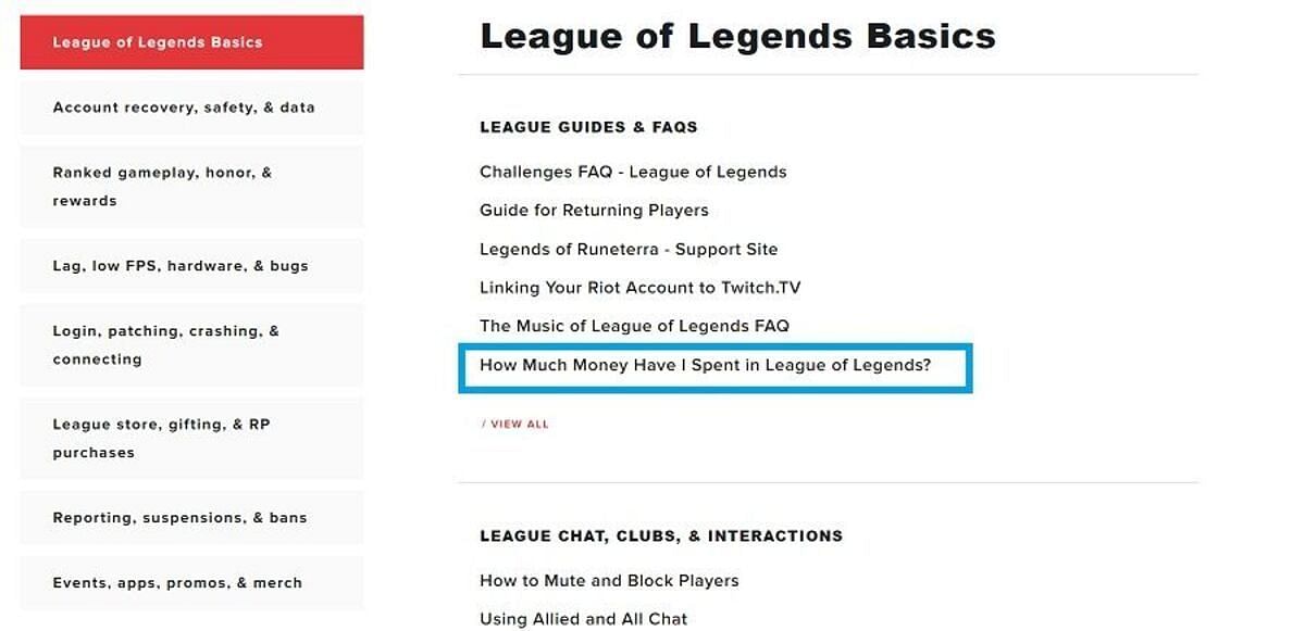 LoL Basics display screen (Screengrab via LoL)