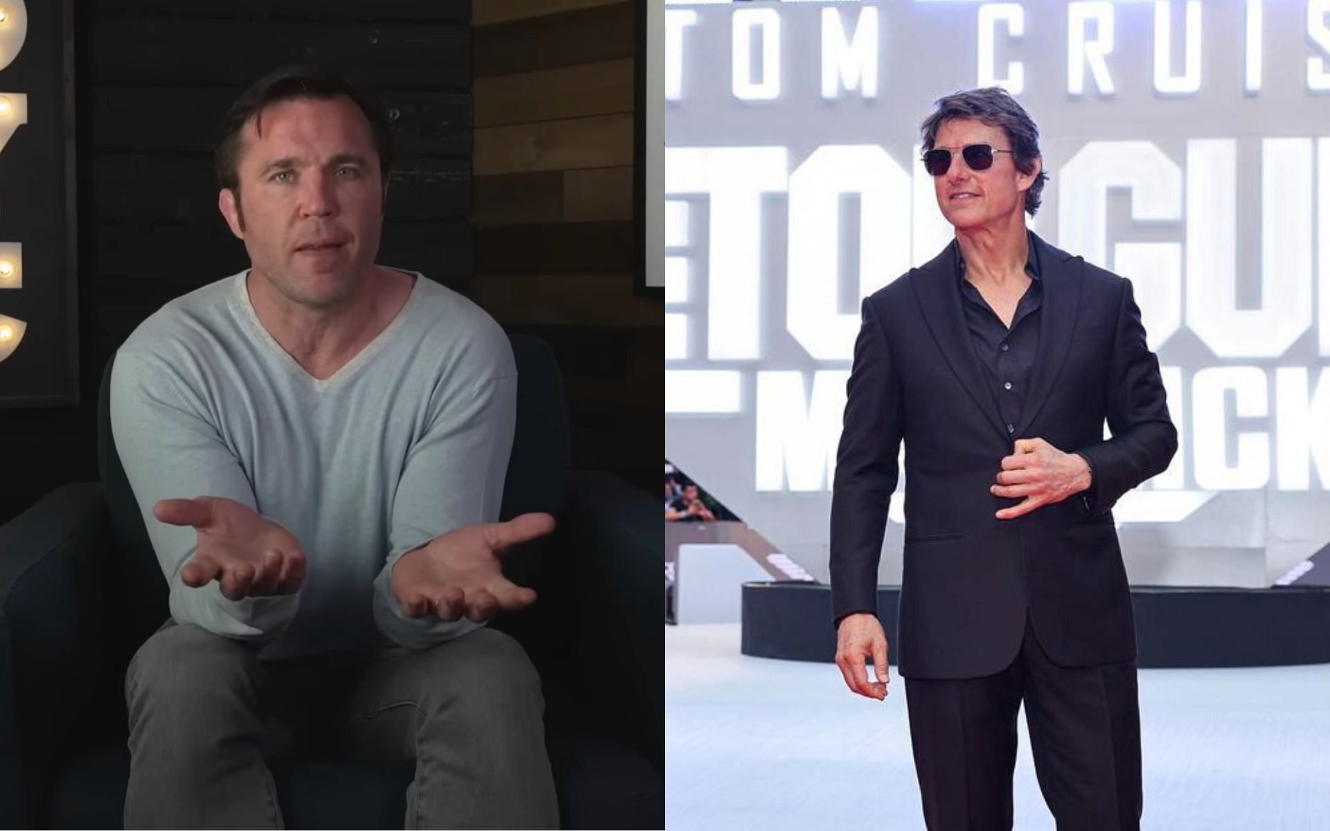 Chael Sonnen (left), Tom Cruise (right) {Images courtesy: Chael Sonnen via YouTube, @topgunmovie via Instagram]