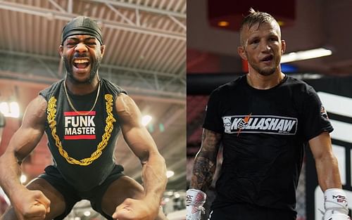 Aljamain Sterling (left) and T.J. Dillashaw [Image Courtesy: @funkmastermma and @tjdillashaw on Instagram]