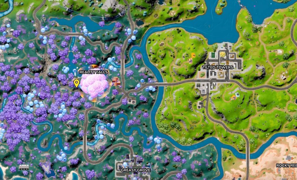 Approximate location of DaDoor (Image via Fortnite.GG)