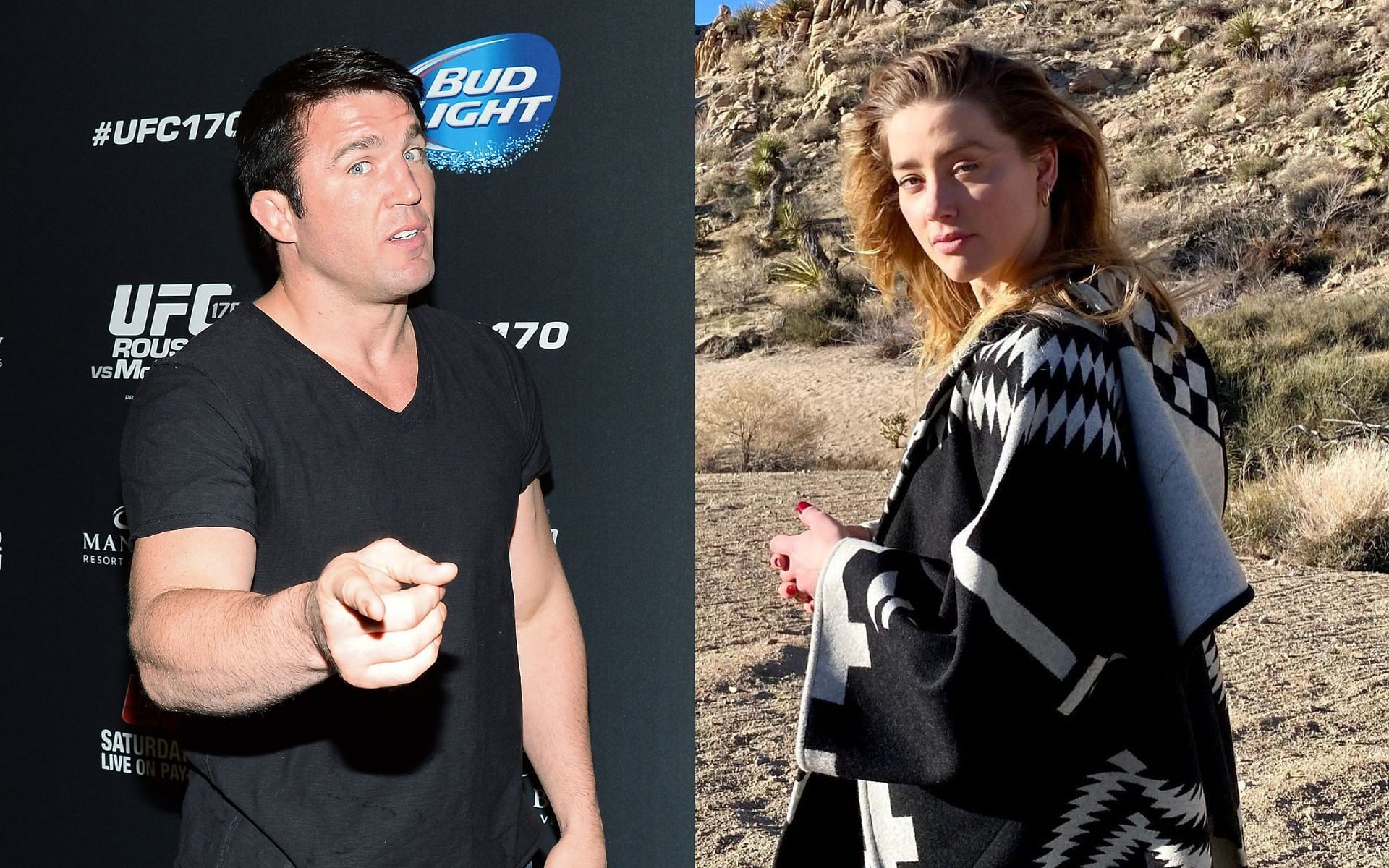 Chael Sonnen (L) and Amber Heard (R) (via @amberheard on Instagram)