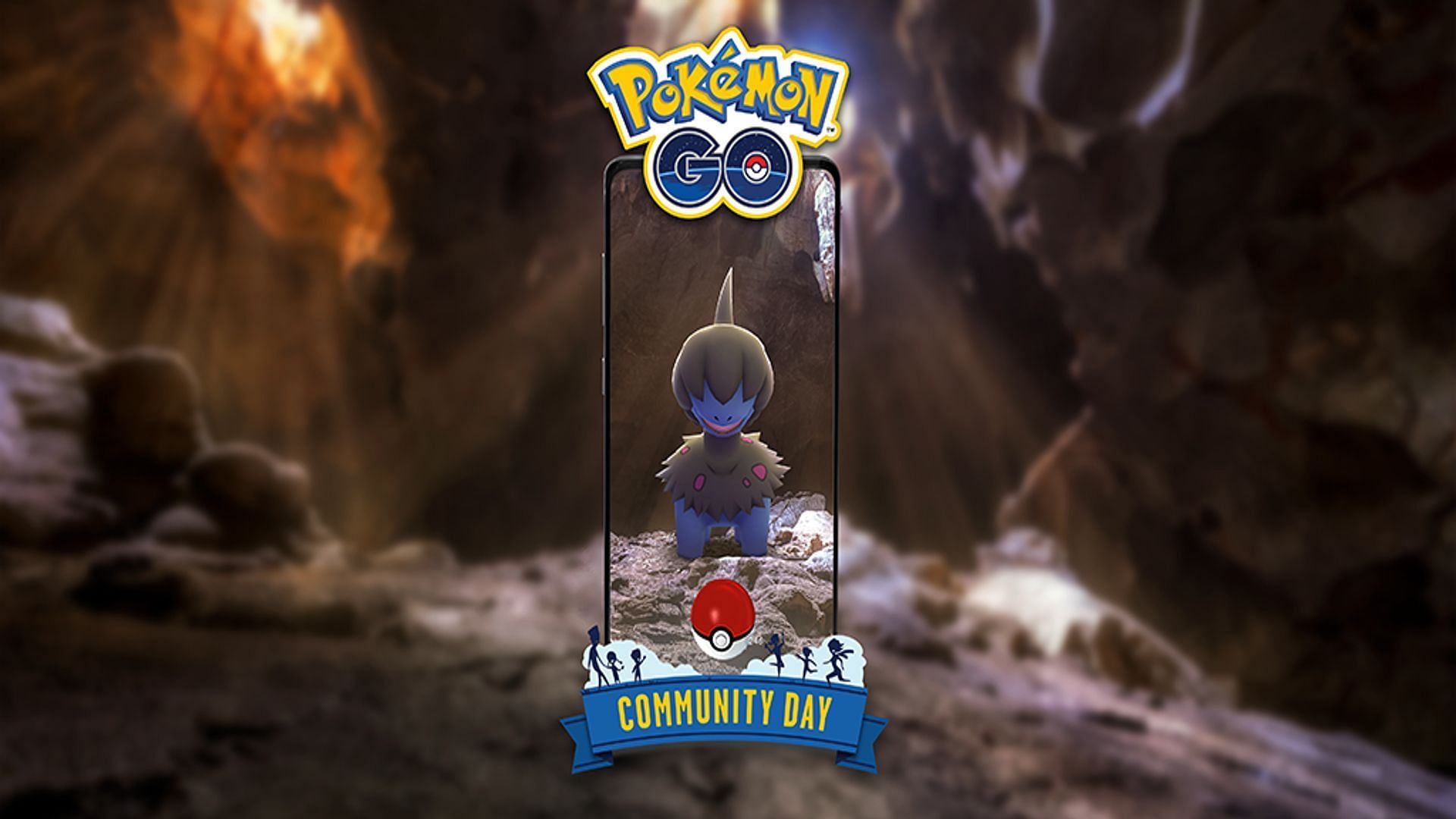 The official announcement artwork for Deino&#039;s Community Day event for Pokemon GO (Image via Niantic)