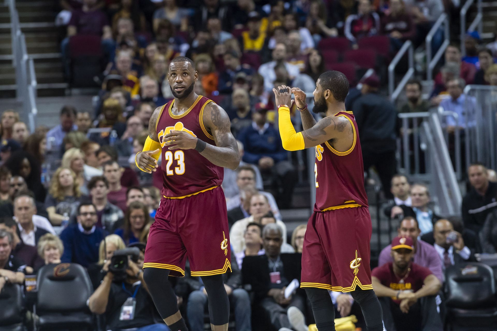 LeBron James and Kyrie Irving share the floor for the Cleveland Cavaliers.