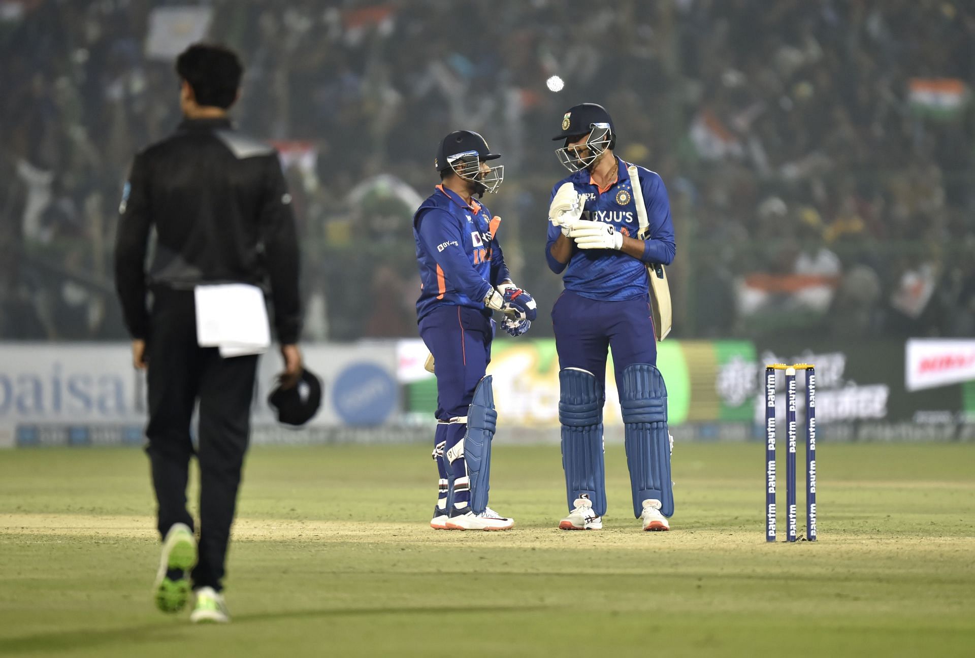 Axar Patel (right) with Rishabh Pant. Pic: Getty Images