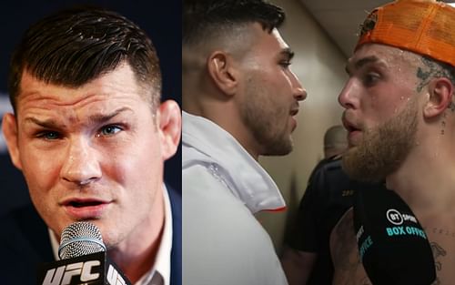 Michael Bisping (left), Tommy Fury and Jake Paul (right) [Image courtesy of BT Sport Boxing on YouTube]