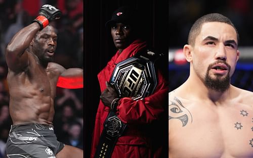 Jared Cannonier (left), Israel Adesanya (center), Robert Whittaker (right) [Images courtesy: Getty Images]