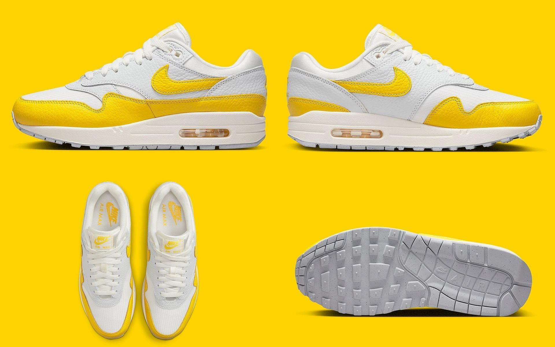 Nike Air Max 1 White Yellow sneakers (Image via Sportskeeda)