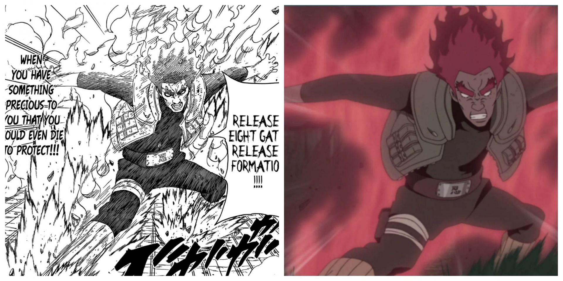 Might vs Madara fight in the Naruto series (images via Shueisha and Pierrot)