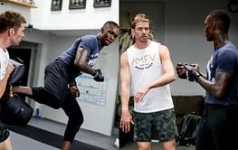 Watch: Israel Adesanya's shocked expression as he almost knocks out coach Carl Van Roon accidentally