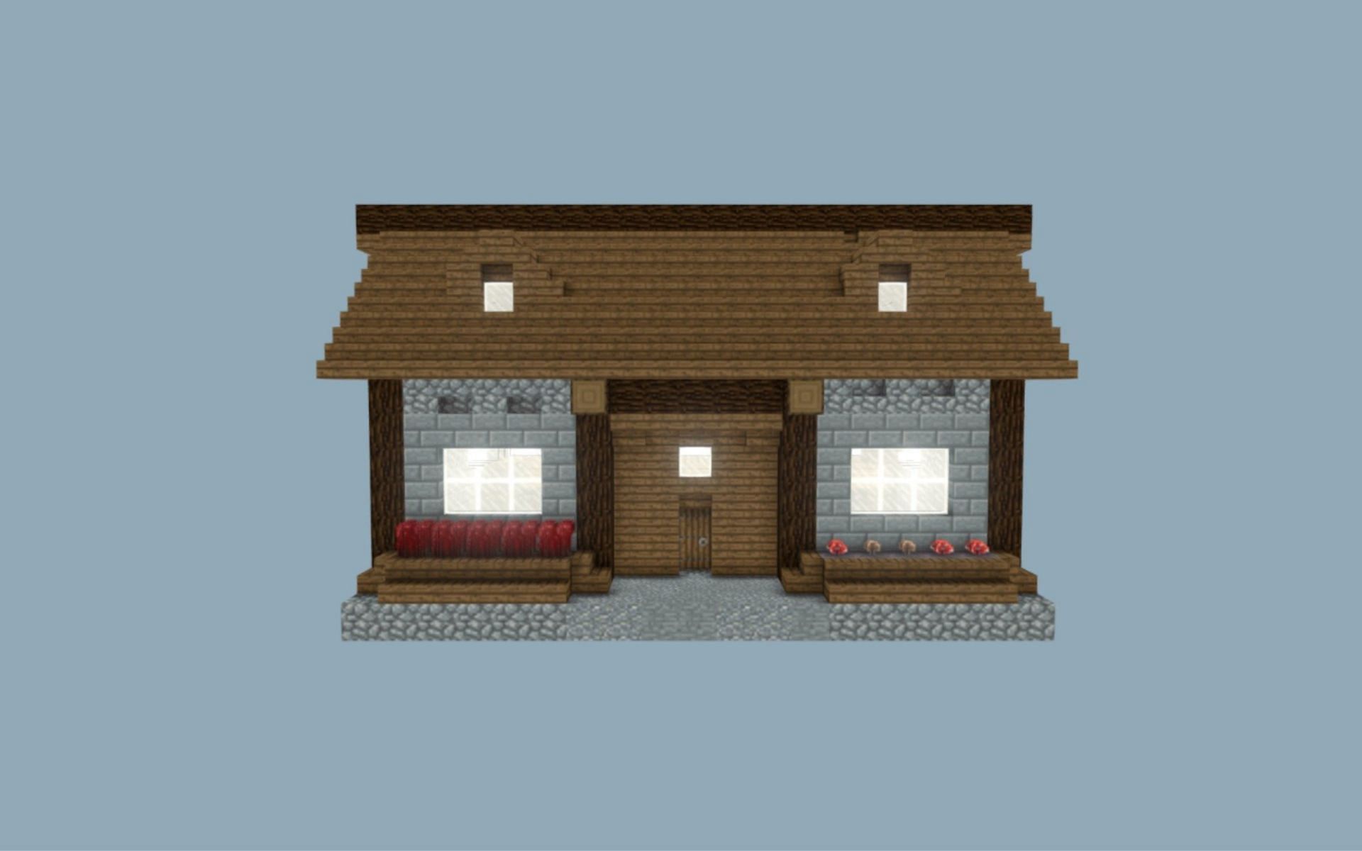A house in Minecraft (Image via Sketchfab)