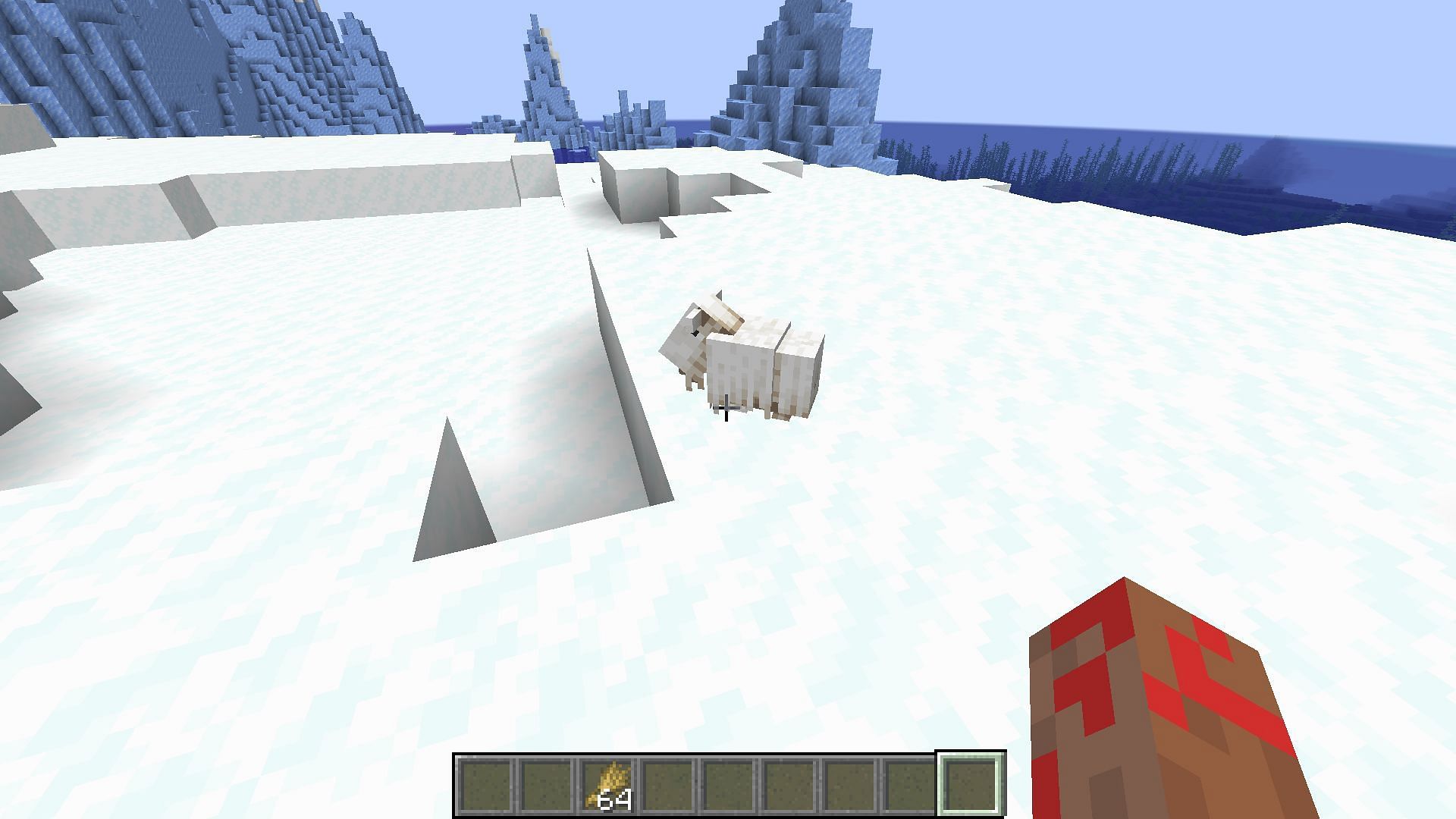The snowy slopes biome can also be identified by goats spawning (Image via Minecraft 1.19)