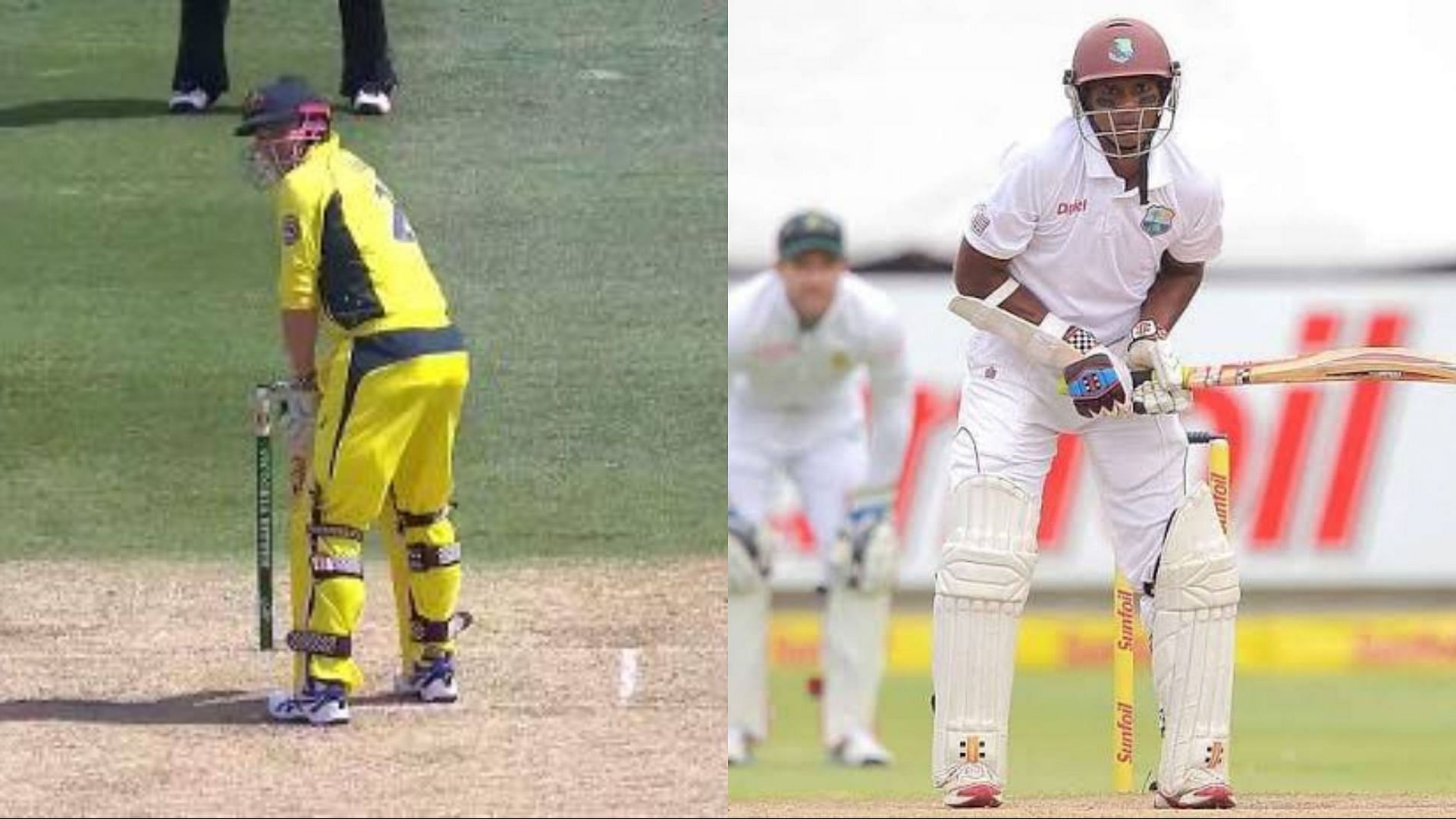 George Bailey (L) and Shivnarine Chanderpaul feature on this list of unique cricketers