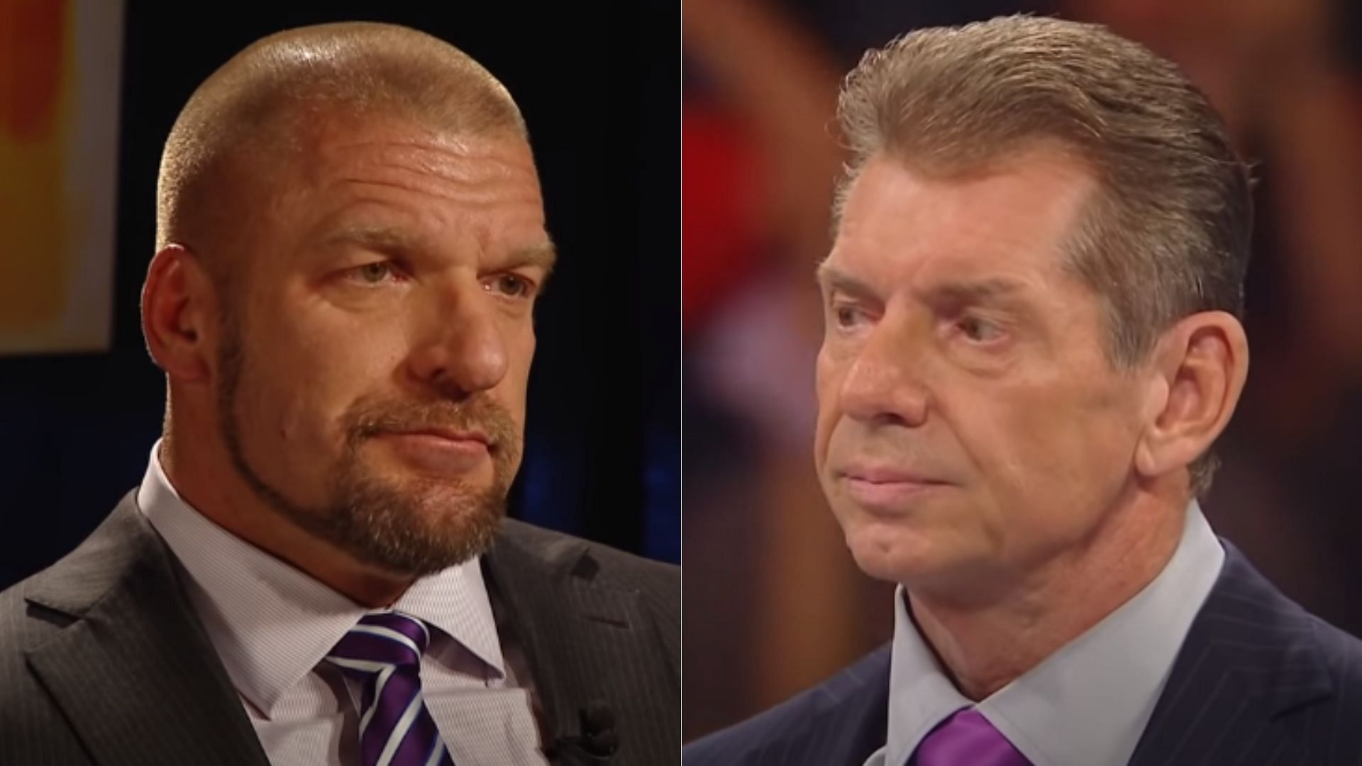 NXT founder Triple H (left); WWE Chairman Vince McMahon (right)