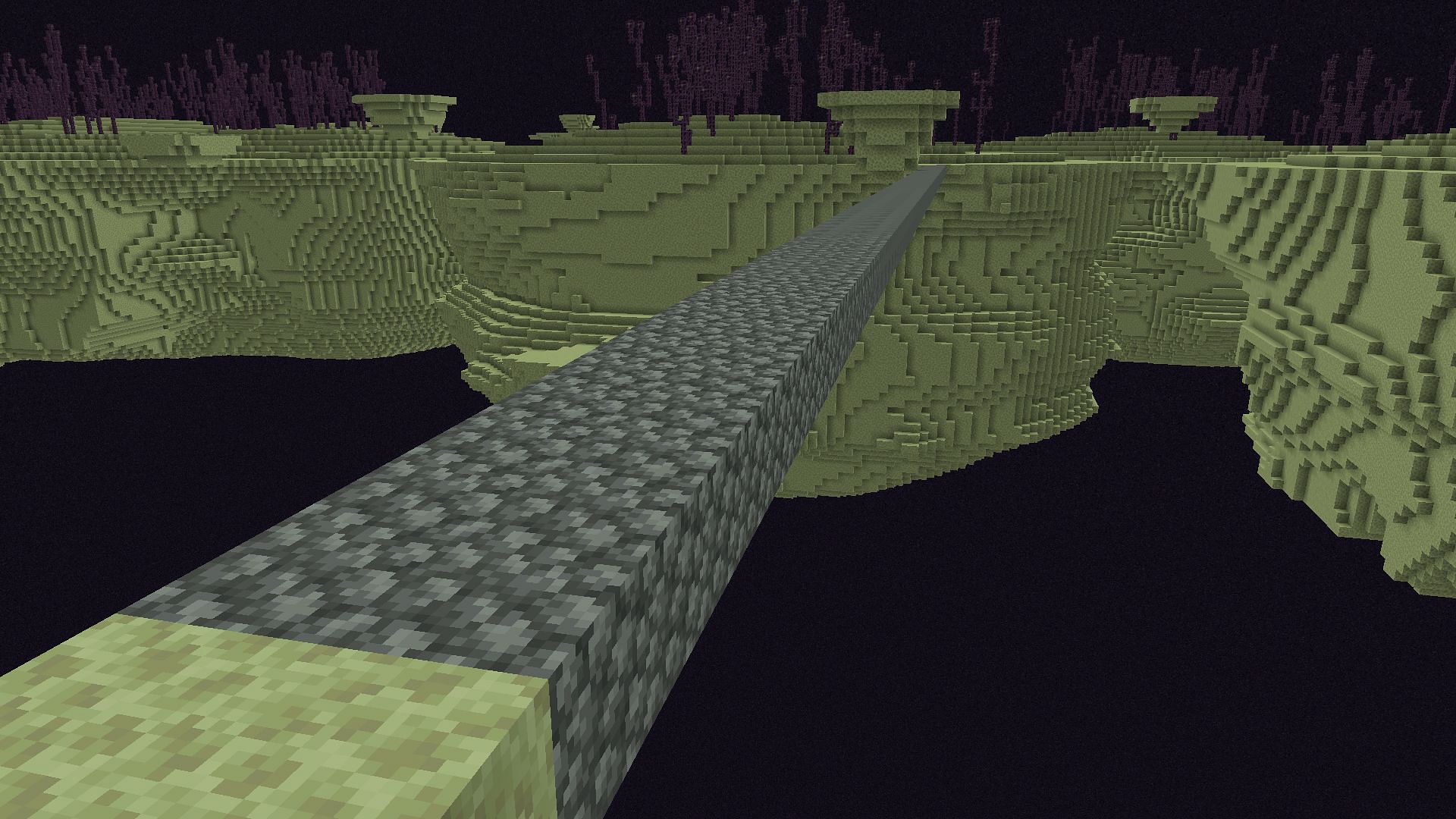 Be very careful when making the bridge (Image via Minecraft 1.19)