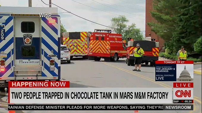 2 Workers Rescued After Falling Into Chocolate Tank At M&M Factory: Report