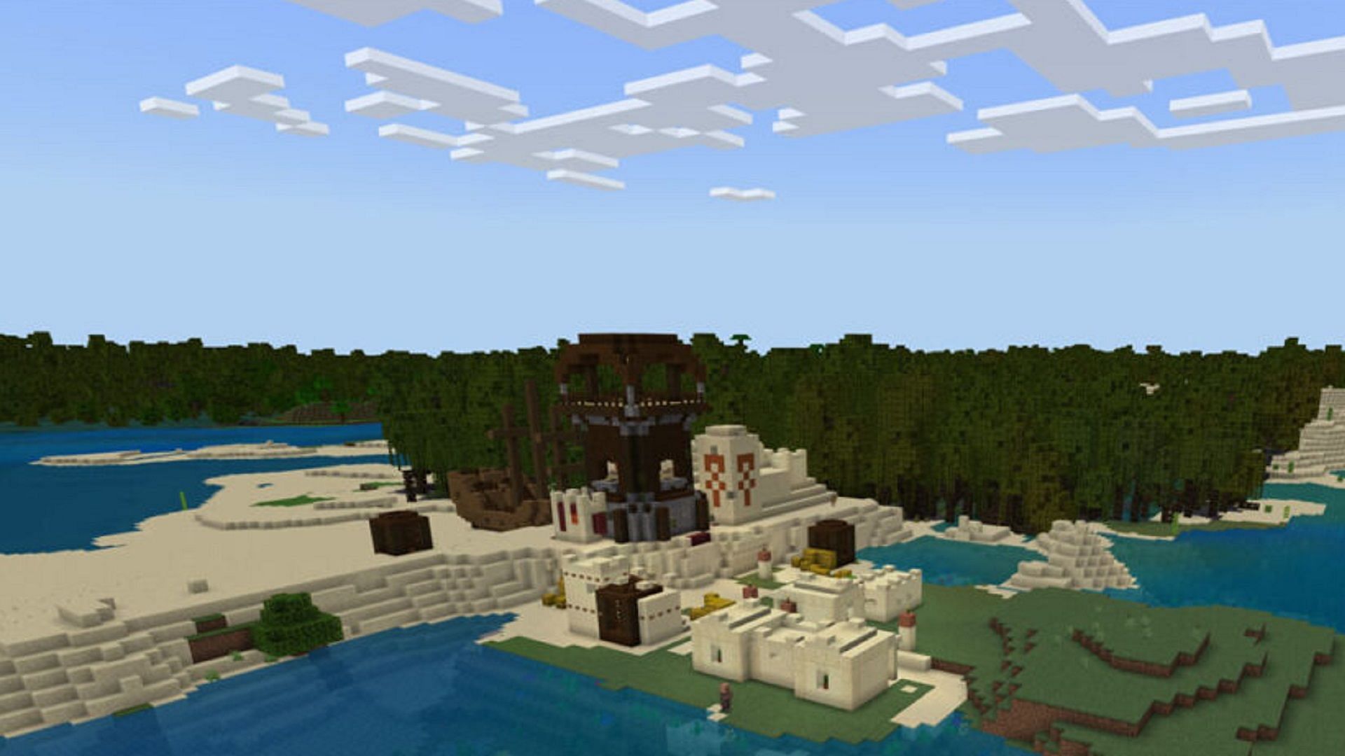 Bedrock players should have a great start in this Minecraft seed (Image via Mojang)