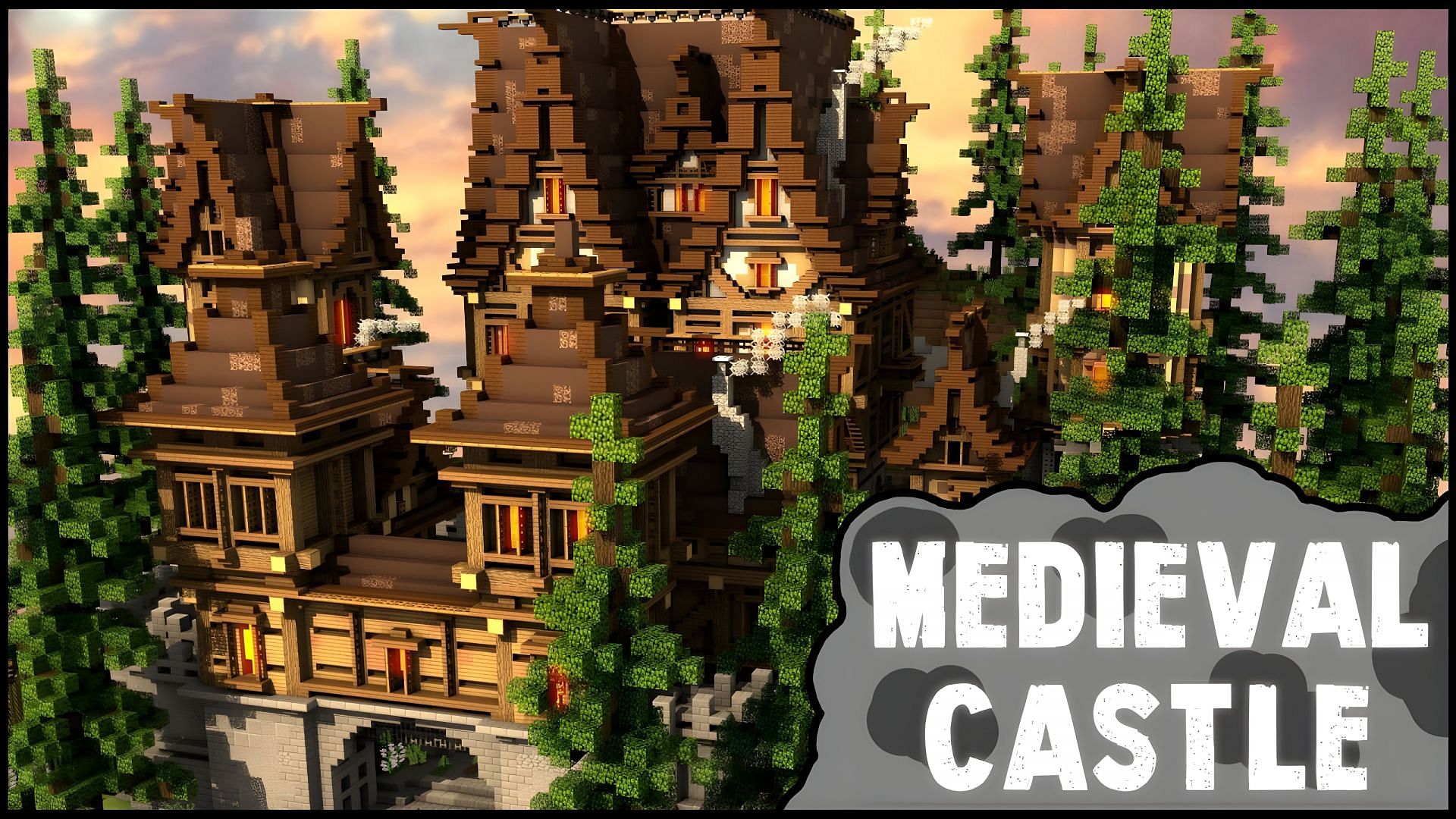 Medieval Castles in Minecraft can be magnificent (Image via Mojang Studios || YouTube/DiddiHD)
