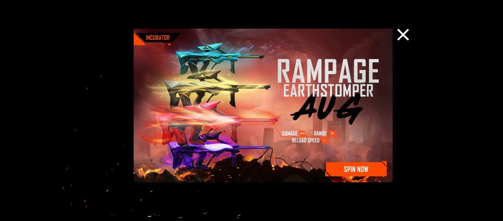 Rampage Earthstomper AUG در بازی بتل رویال (تصویر از طریق Garena)