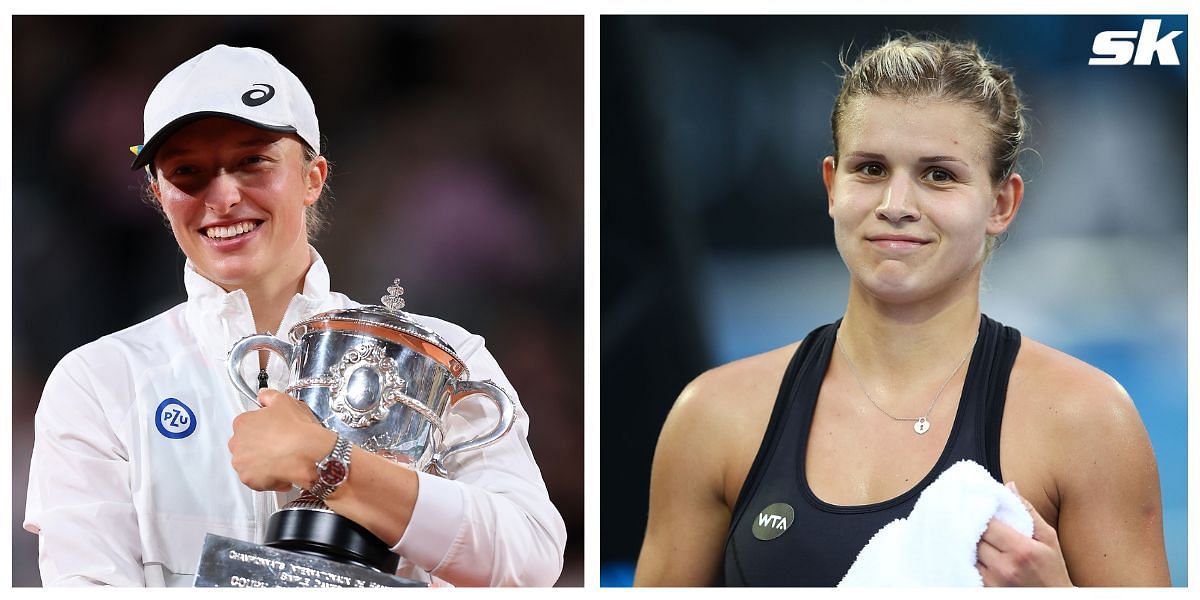Iga Swiatek (L) &amp; Jana Fett will clash in Wimbledon R1