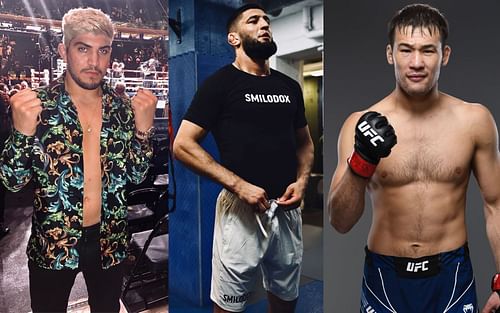 (L-R) Dillon Danis, Khamzat Chimaev, and Shavkat Rakhmonov [Images via @dillondanis, @khamzat_chimaev, and @shavkatrakhmonov94 on Instagram]