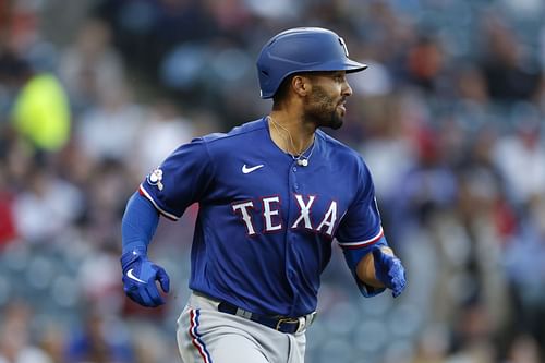 Marcus Semien rounds the bases for the Texas Rangers.