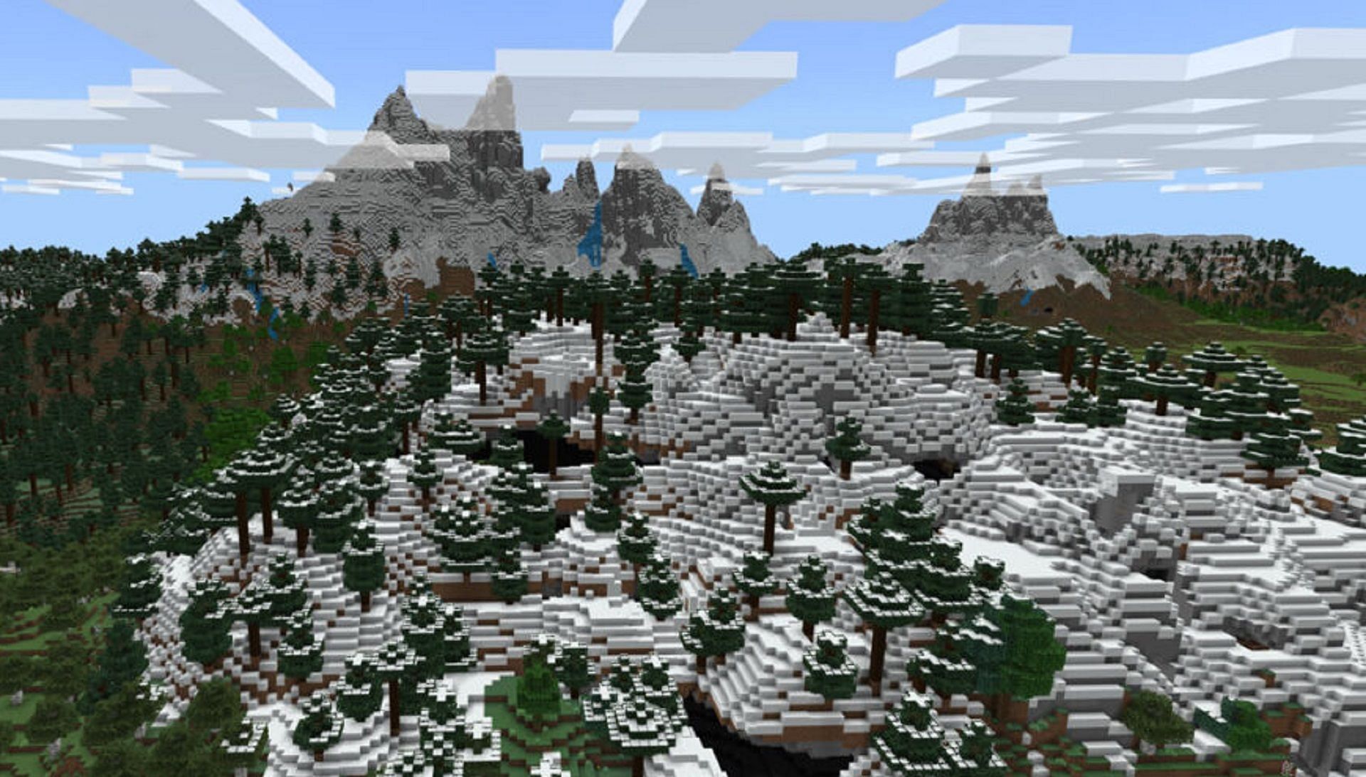 This seed has plenty of biomes for players to harvest resources from (Image via Mojang)