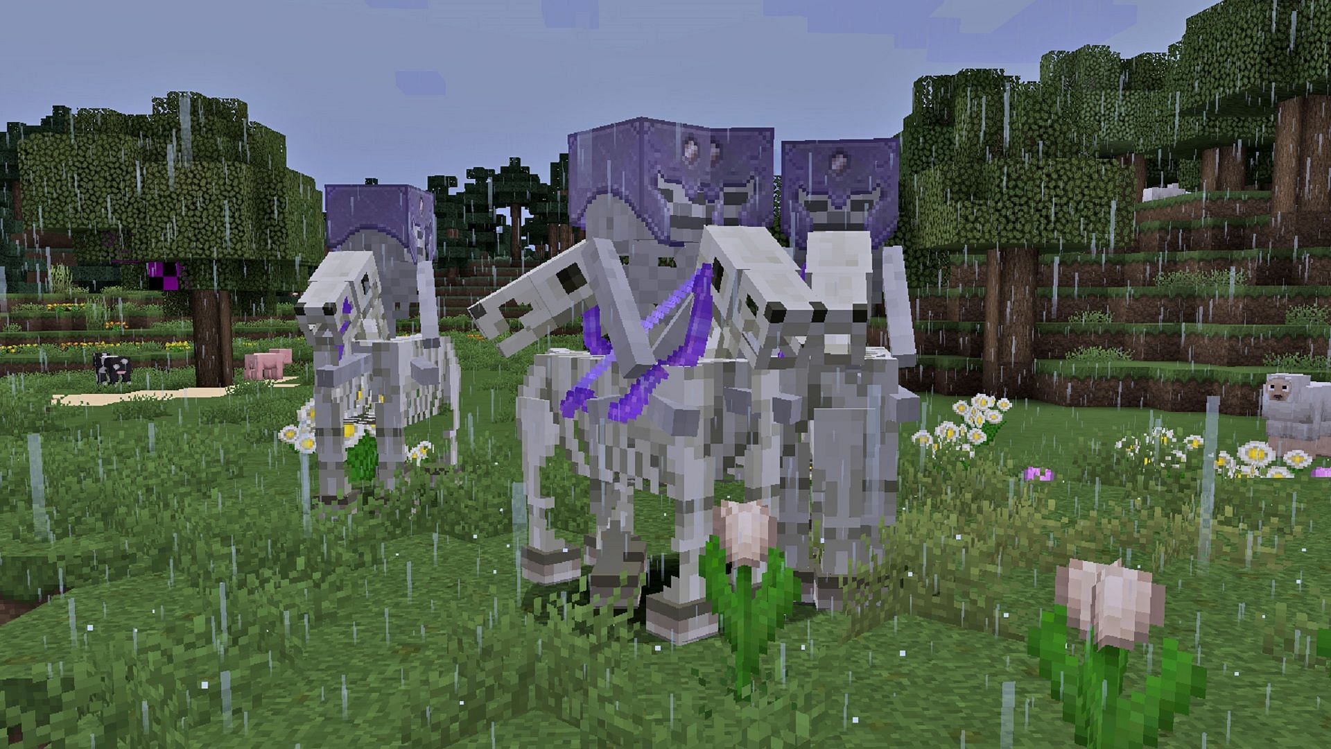 Skeleton horsemen appear very rarely (Image via Mojang)