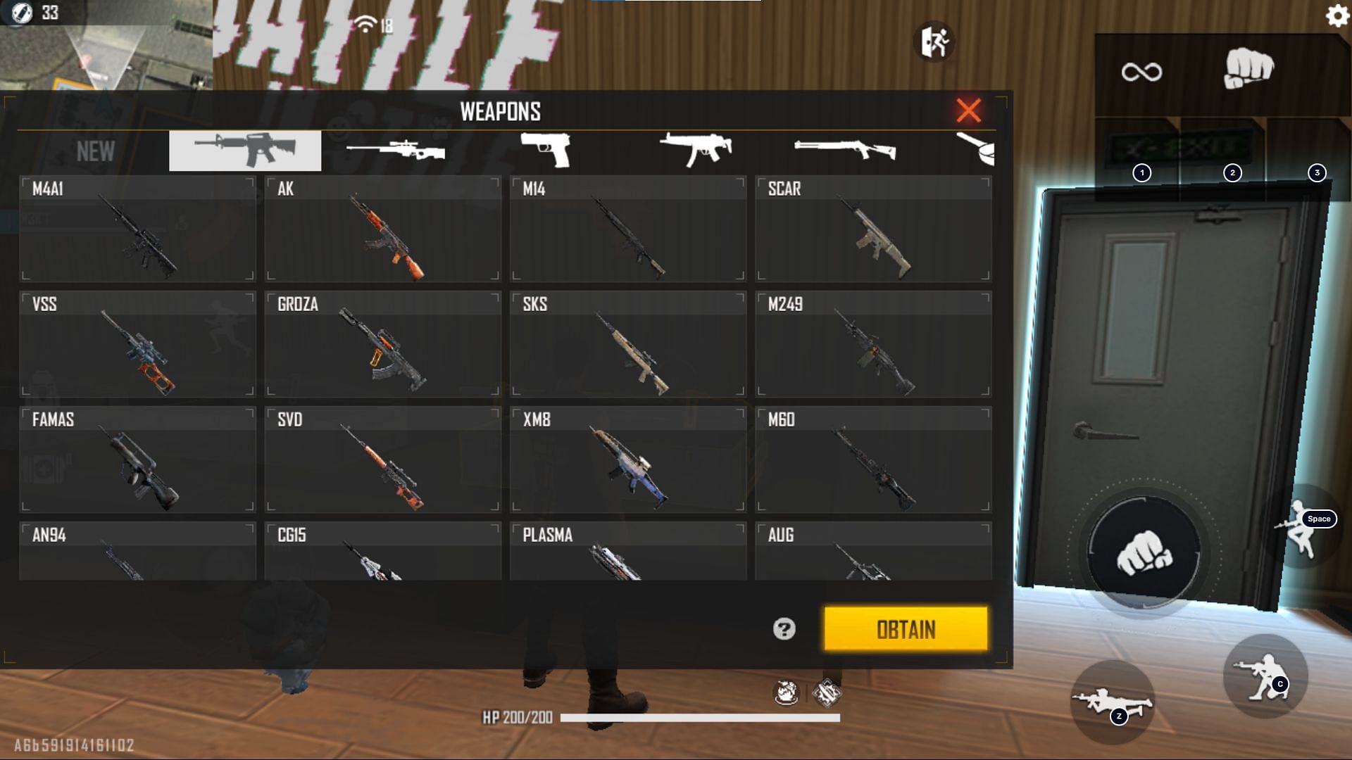 Users should practice with all weapons in the game (Image via Garena)