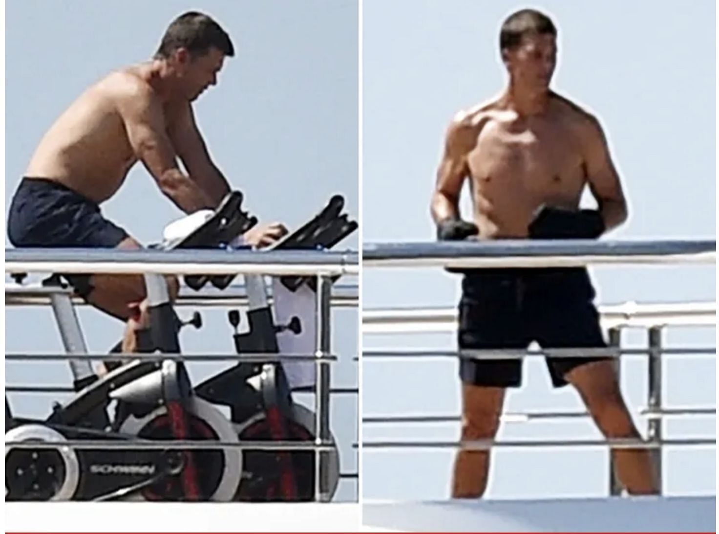 Tom Brady shirtless on vacation in Italy. Source: TMZ