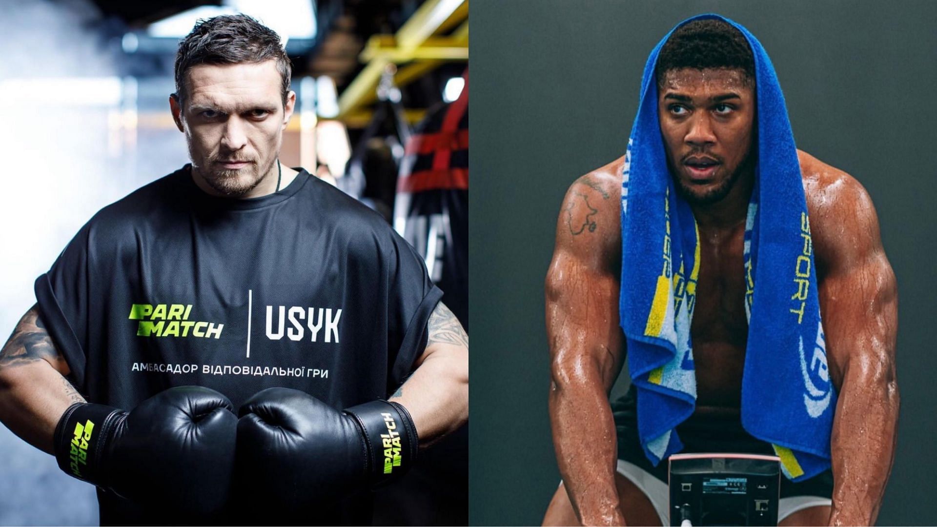 Oleksandr Usyk (left, @usykaa), Anthony Joshua (right, @anthonyjoshua) [images courtesy of getty]