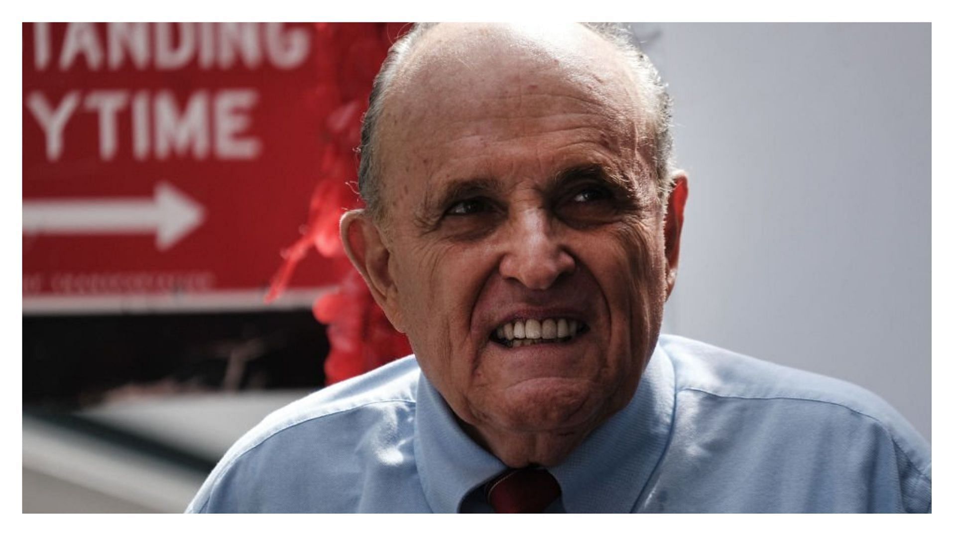 Rudy Giuliani was about to fall when he was hit (Image via Spencer Platt/Getty Images)