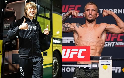 Paddy Pimblett (left), T.J. Dillashaw (right) [Left image via @theufcbaddy Instagram]