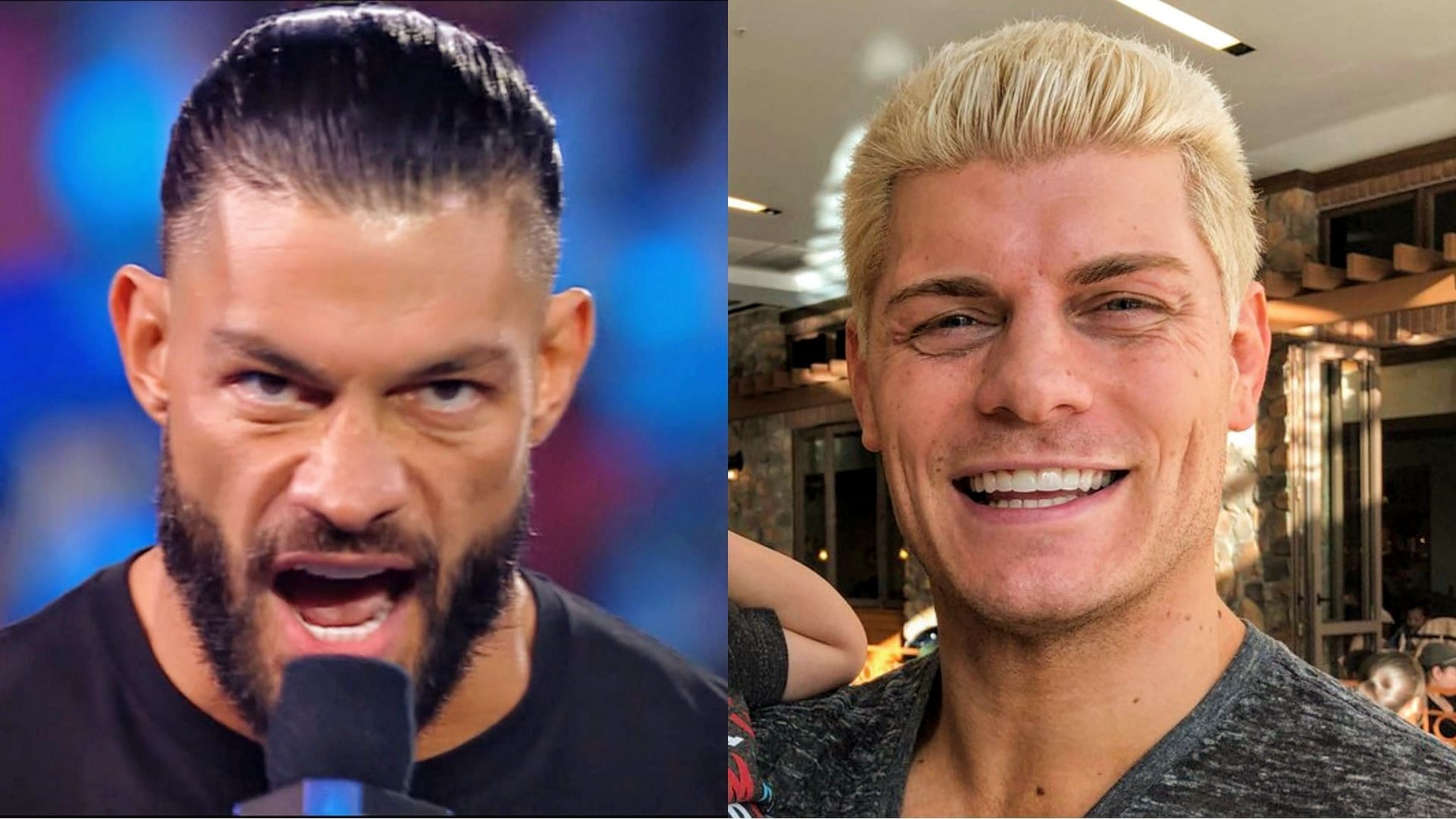 Roman Reigns (left) and Cody Rhodes (right)