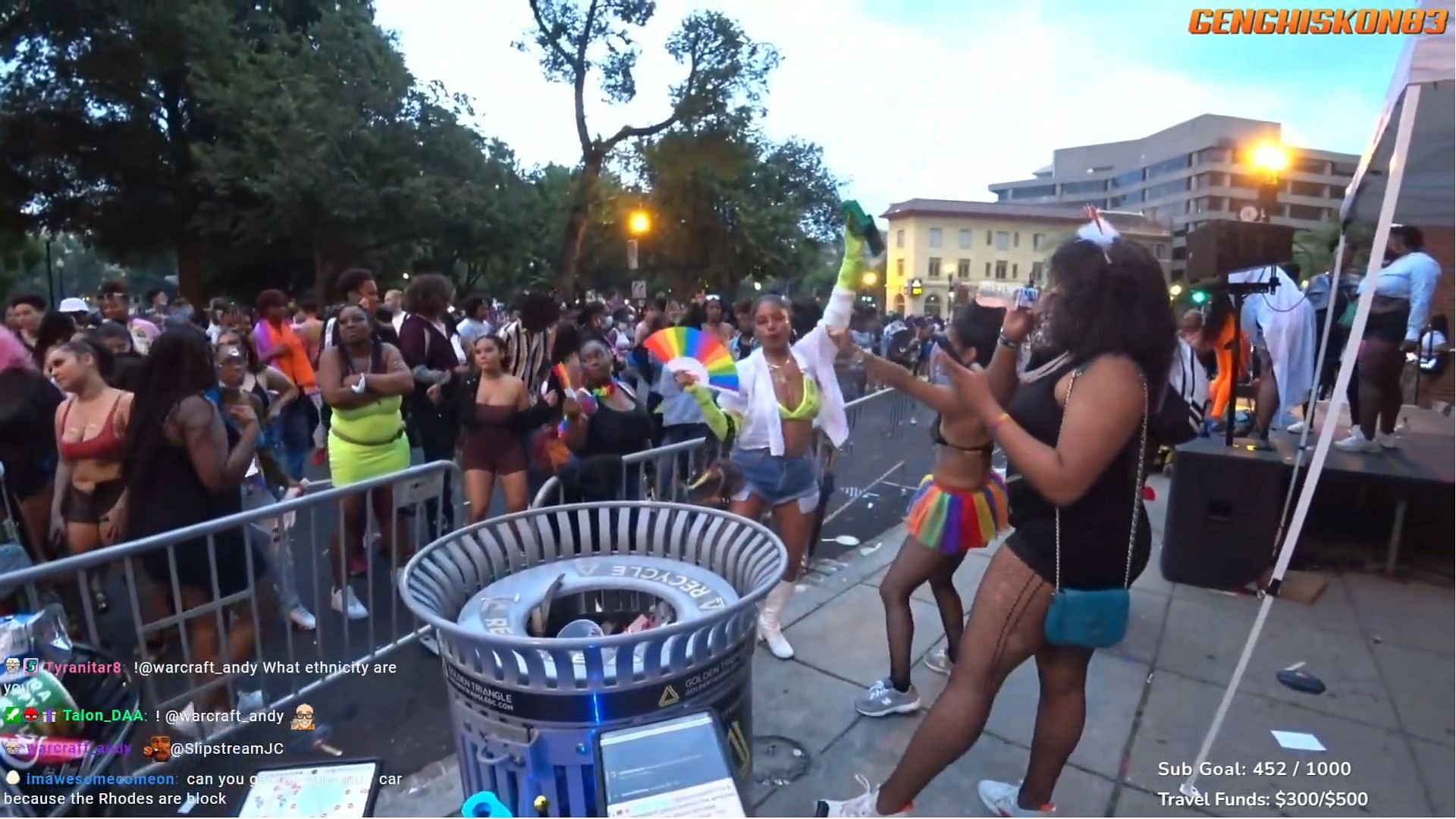 An IRL stream captured a fight breaking out at a Pride Month parade (Image via Genghiskon83/Twitch)