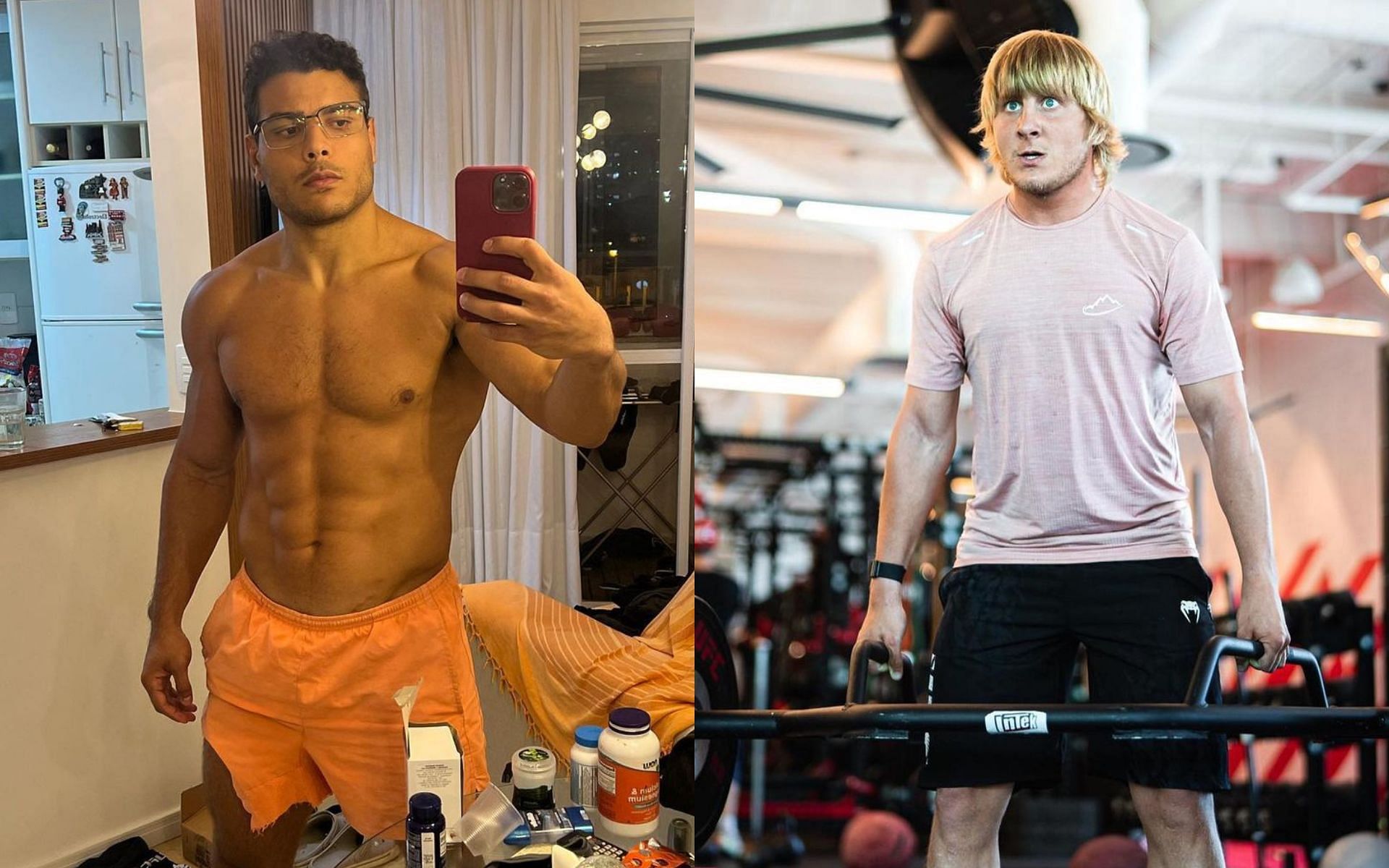 Paulo Costa (L) invites Paddy Pimblett (R) for &quot;ice cream eating competition. [Image via. Instagram @borrachinhamma and @theufcbaddy