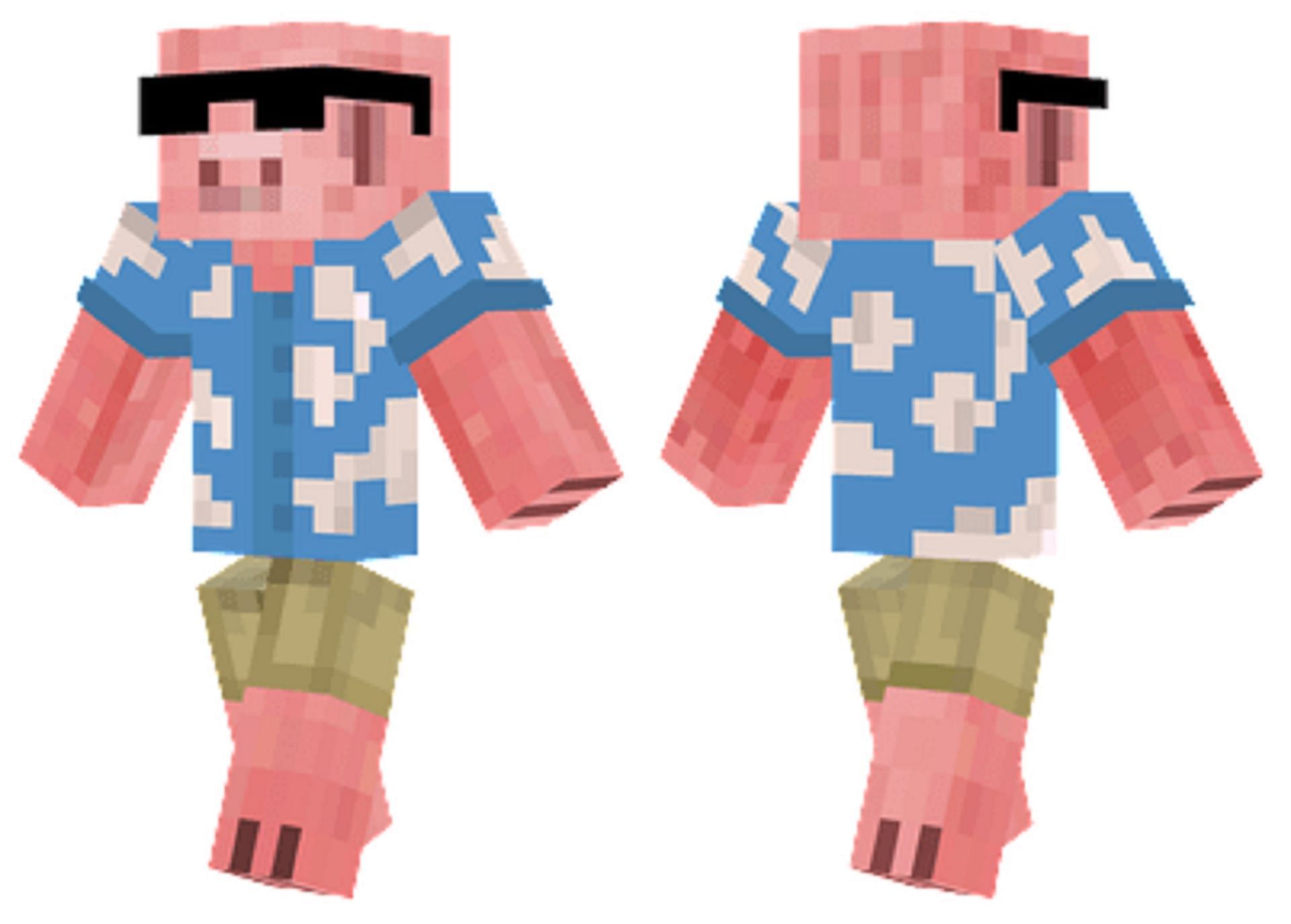 Be ready for the summer with this pig-themed skin (Image via IamJorgito/MinecraftSkins.net)