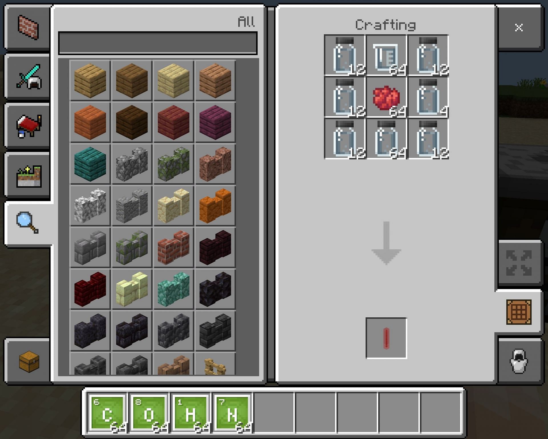 minecraft education edition chemistry crafting recipes