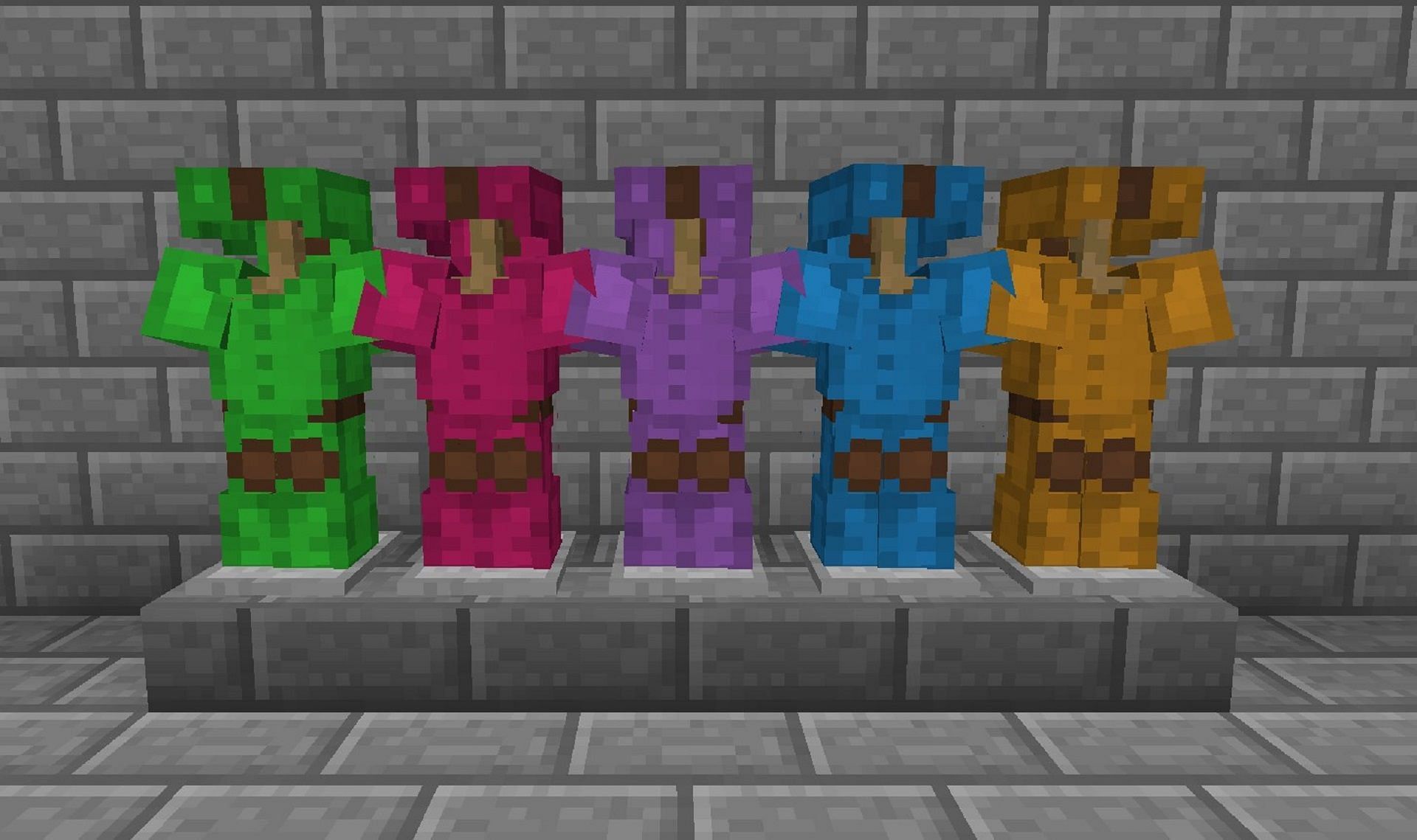 Various colors of dyed armor (Image via Mojang)