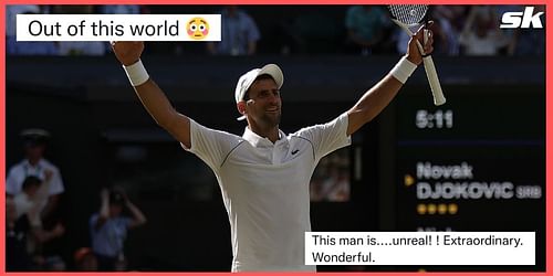 Fans react to some of Novak Djokovic's incredible shots at SW19 this year.