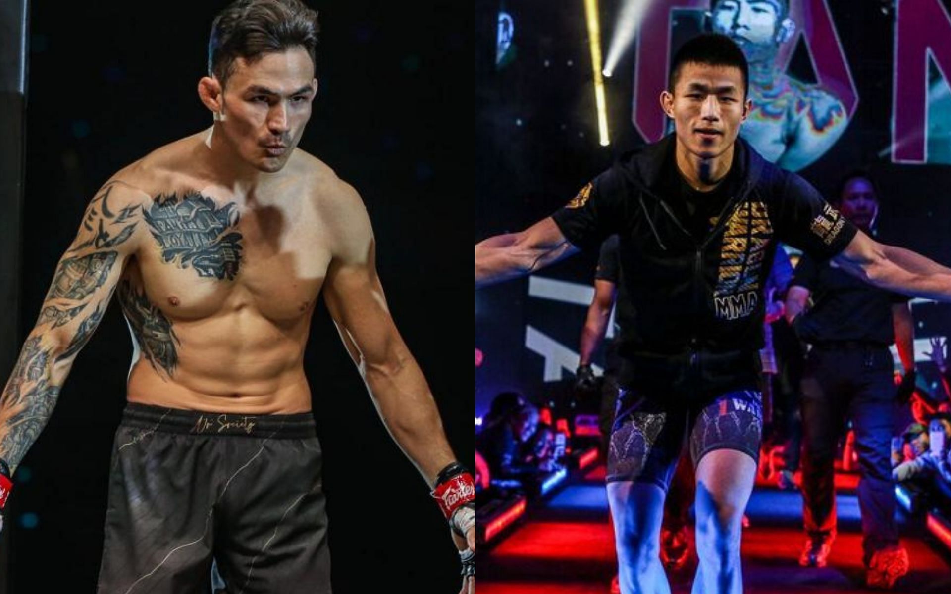 Defending featherweight world champion Thanh Le and the challenger, Tang Kai [Credit: ONE Championship]