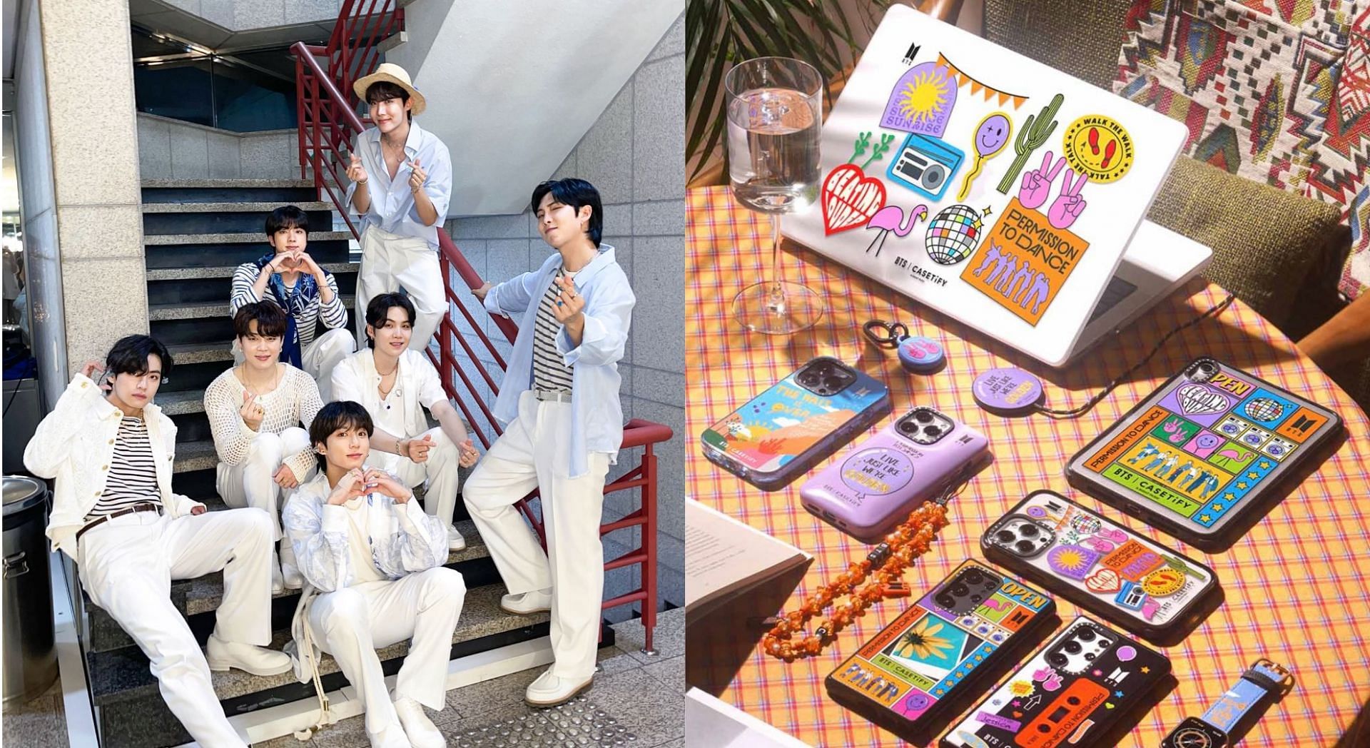 BTS collaborates with CASETiFY for their upcoming collection (Image via Twitter/@bts_bighit and Twitter/@Casetify)
