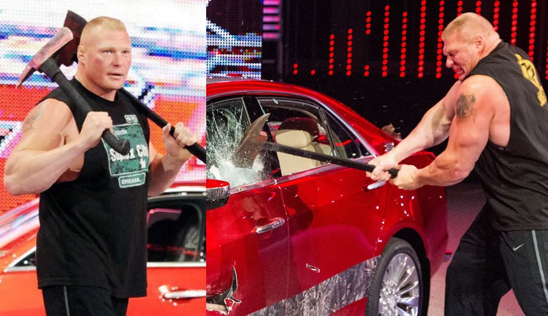 WWE दिग्गज ब्रॉक लैसनर ने कार की बुरी हालत करके फैंस को खुश कर दिया था 