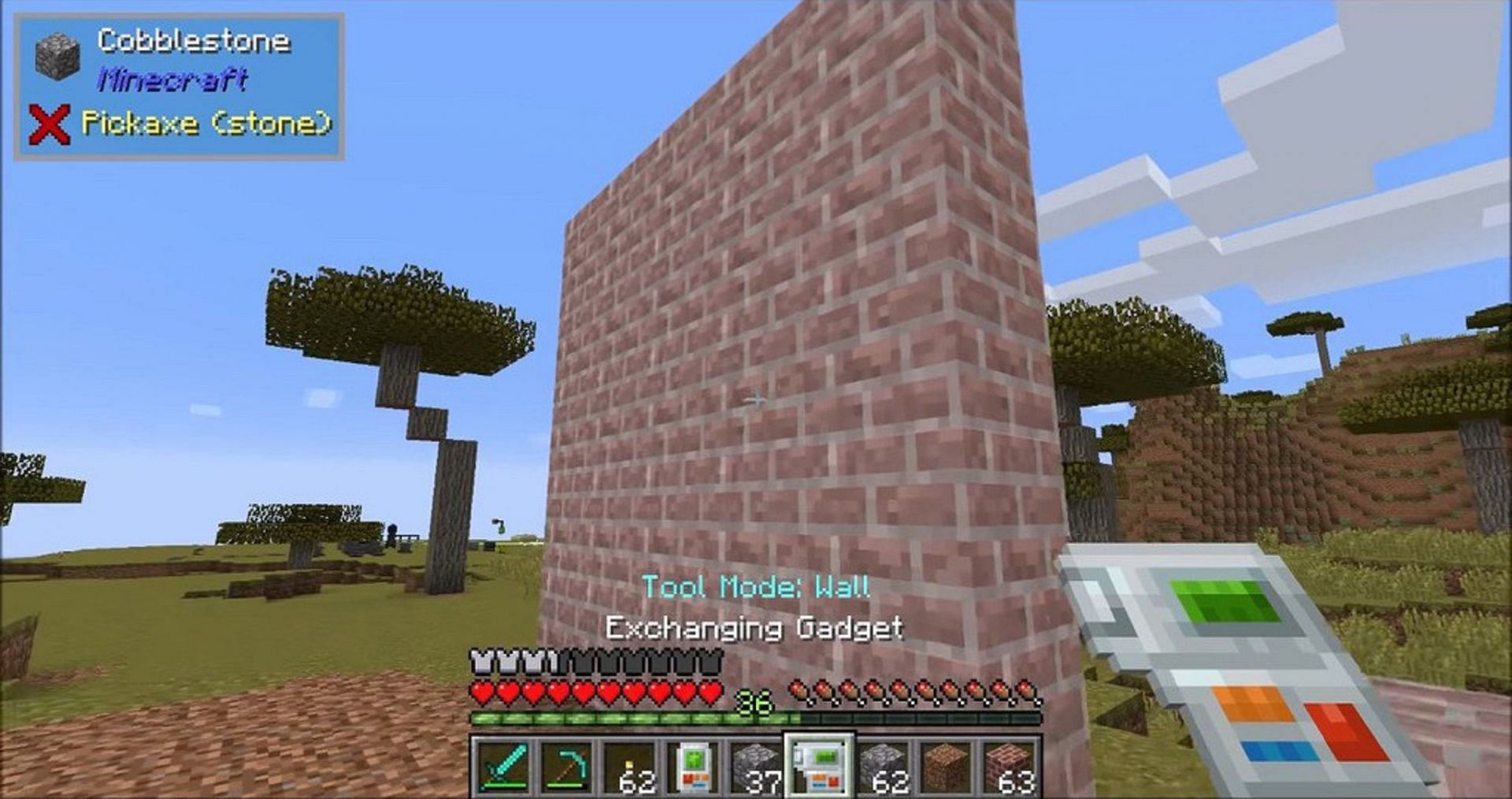 Building Gadgets provides a very helpful suit of tools to assist players in construction (Image via 9Minecraft)