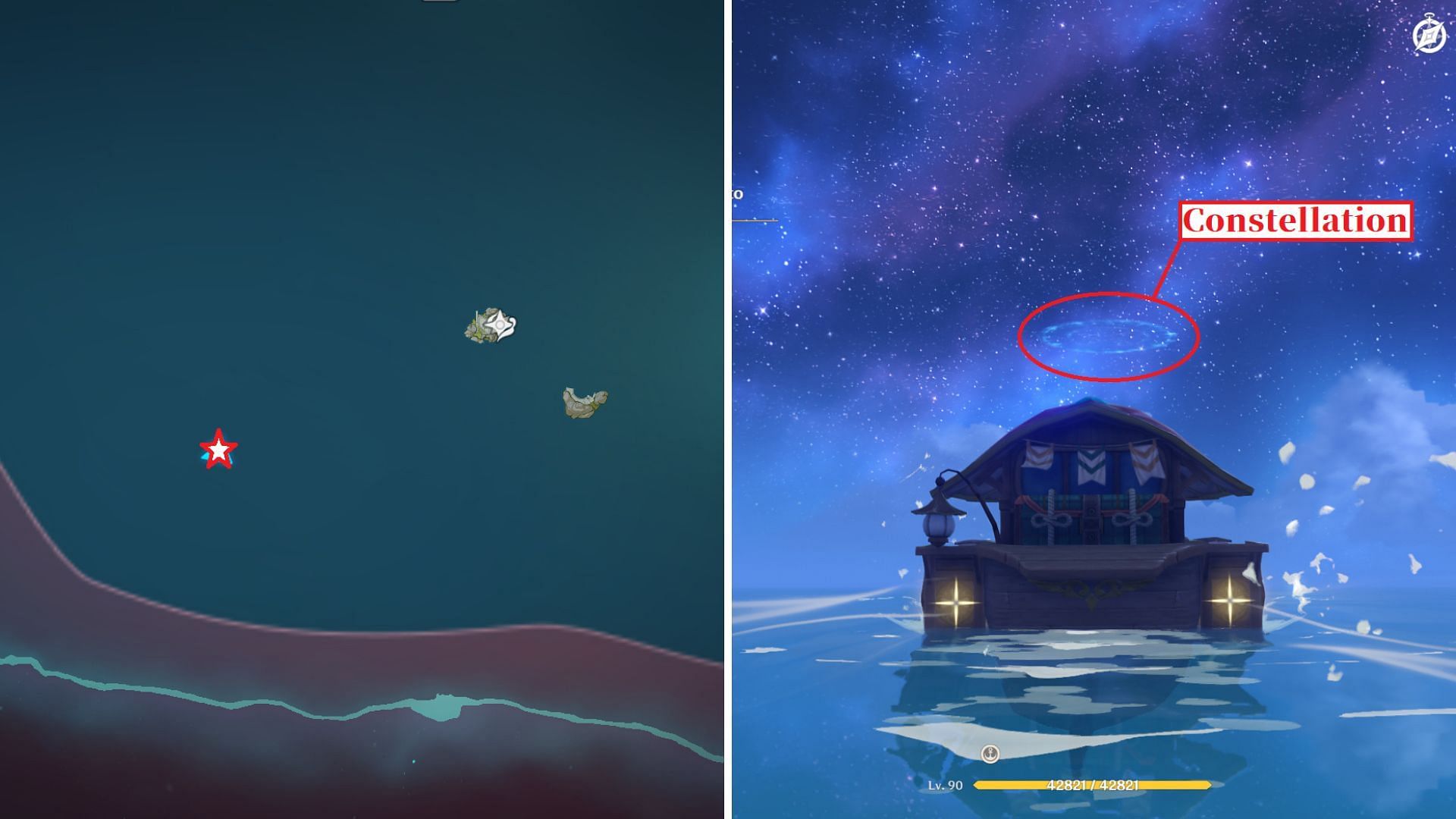 Follow the constellation to find another common chest with a clue (Image via Genshin Impact)