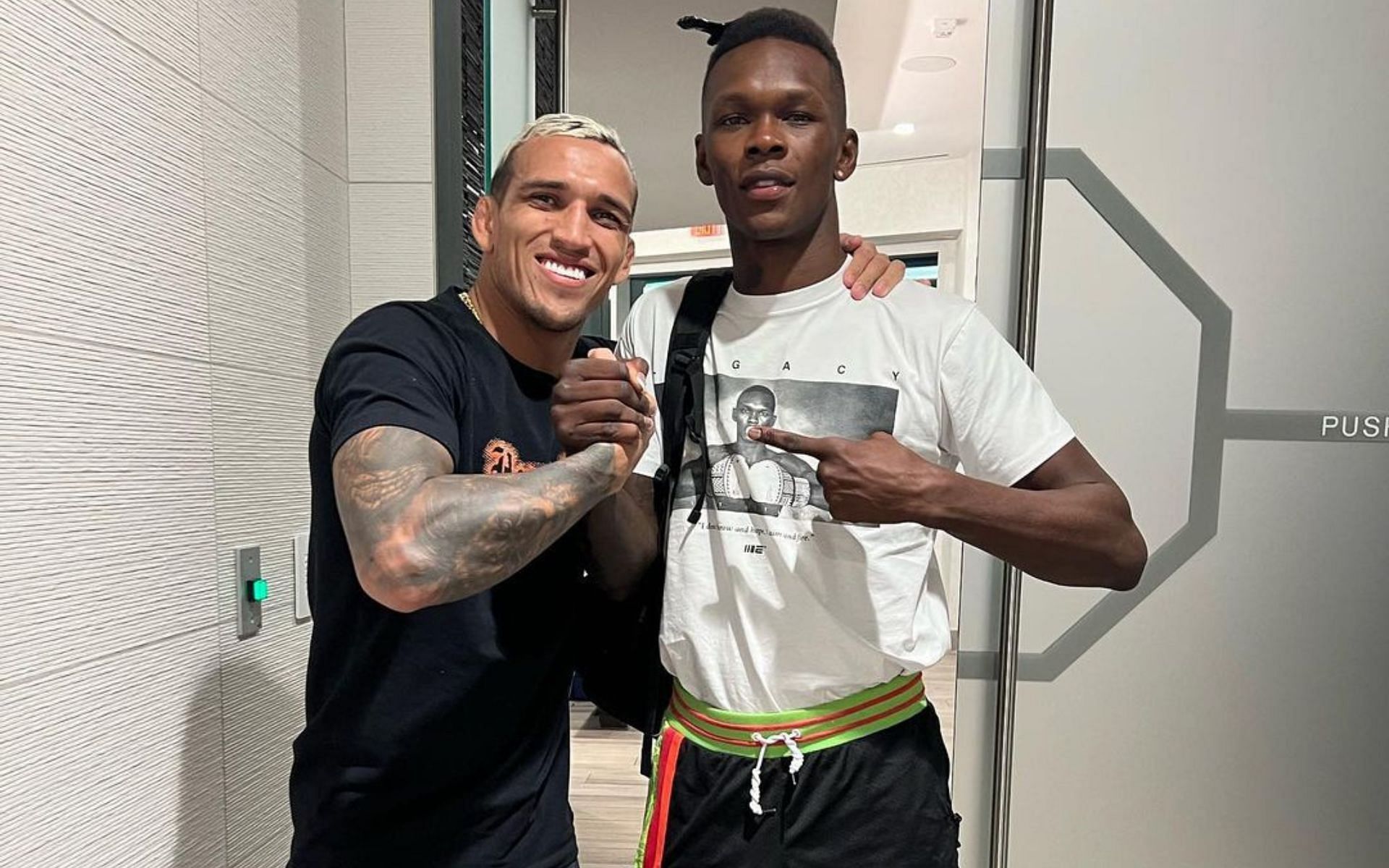 Israel Adesanya and Charles Oliveira [Image via @charlesdobronxs on Instagram]