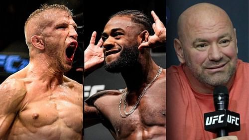 TJ Dillashaw (L), Aljamain Sterling (M), and Dana White (R) [Images Courtesy: @tjdillashaw and @wermma on Instagram]