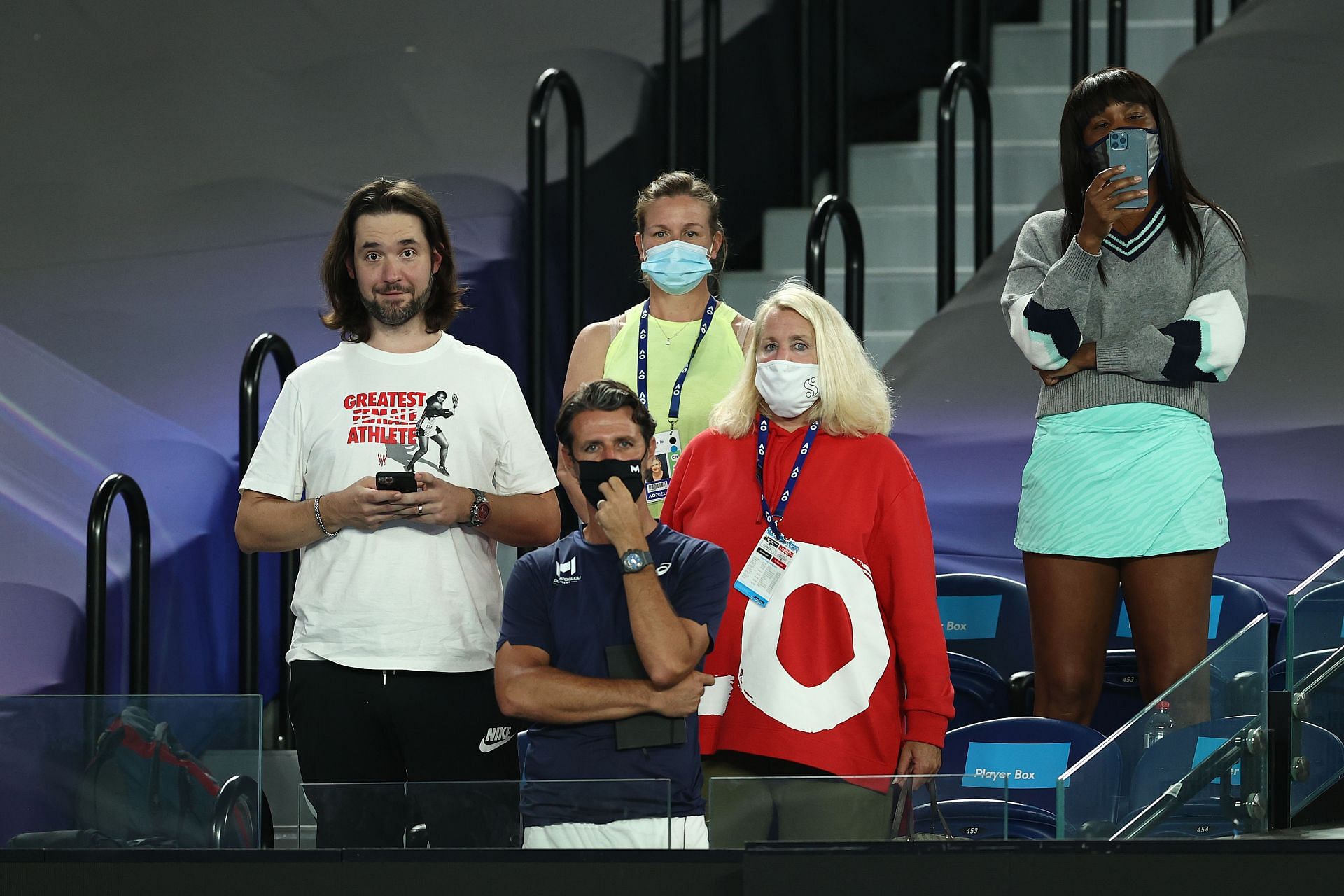 Alexis Ohanian supporting Serena Williams at the Australian Open in 2021