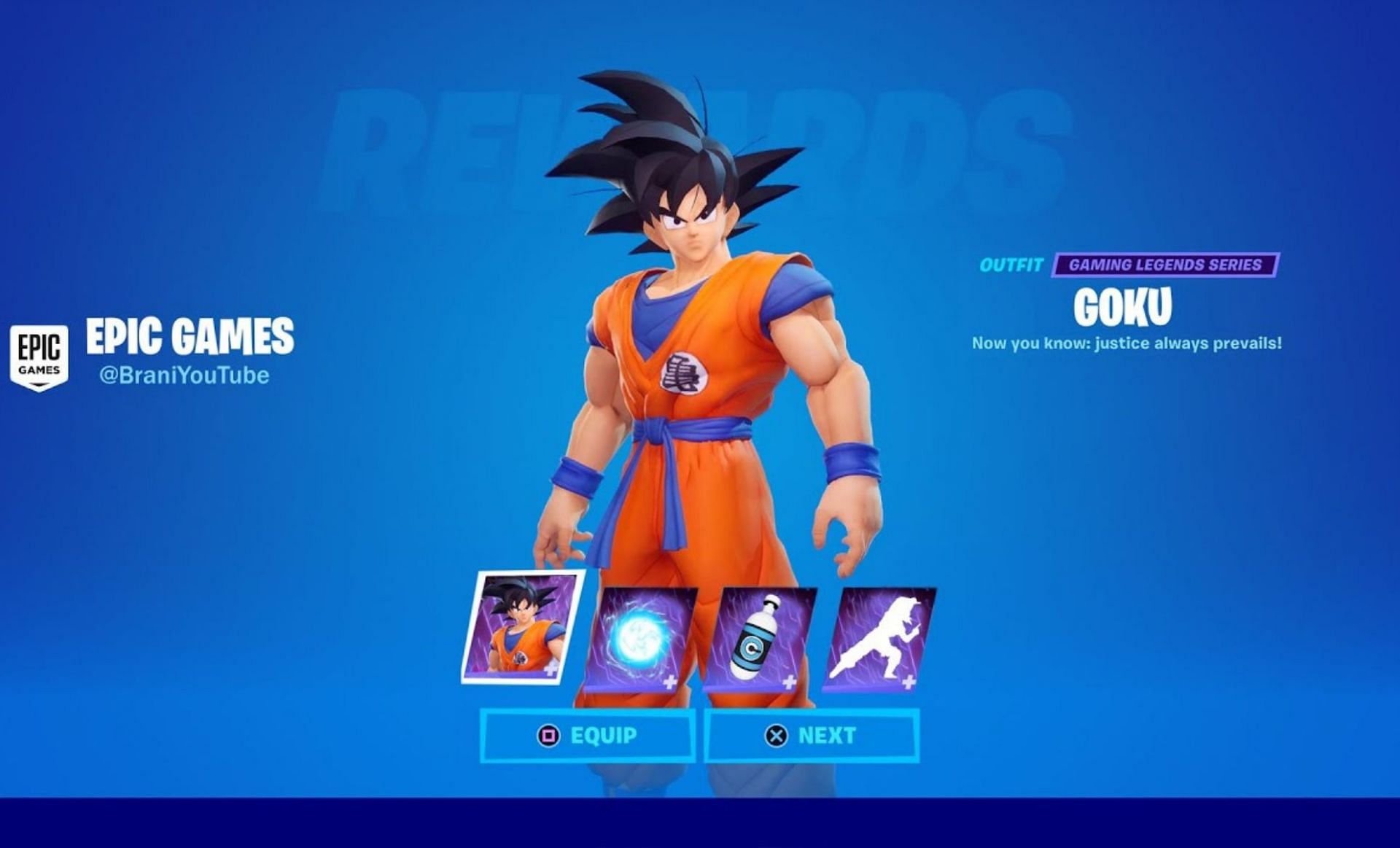 A concept for the Goku skin (Image via Brani on YouTube)