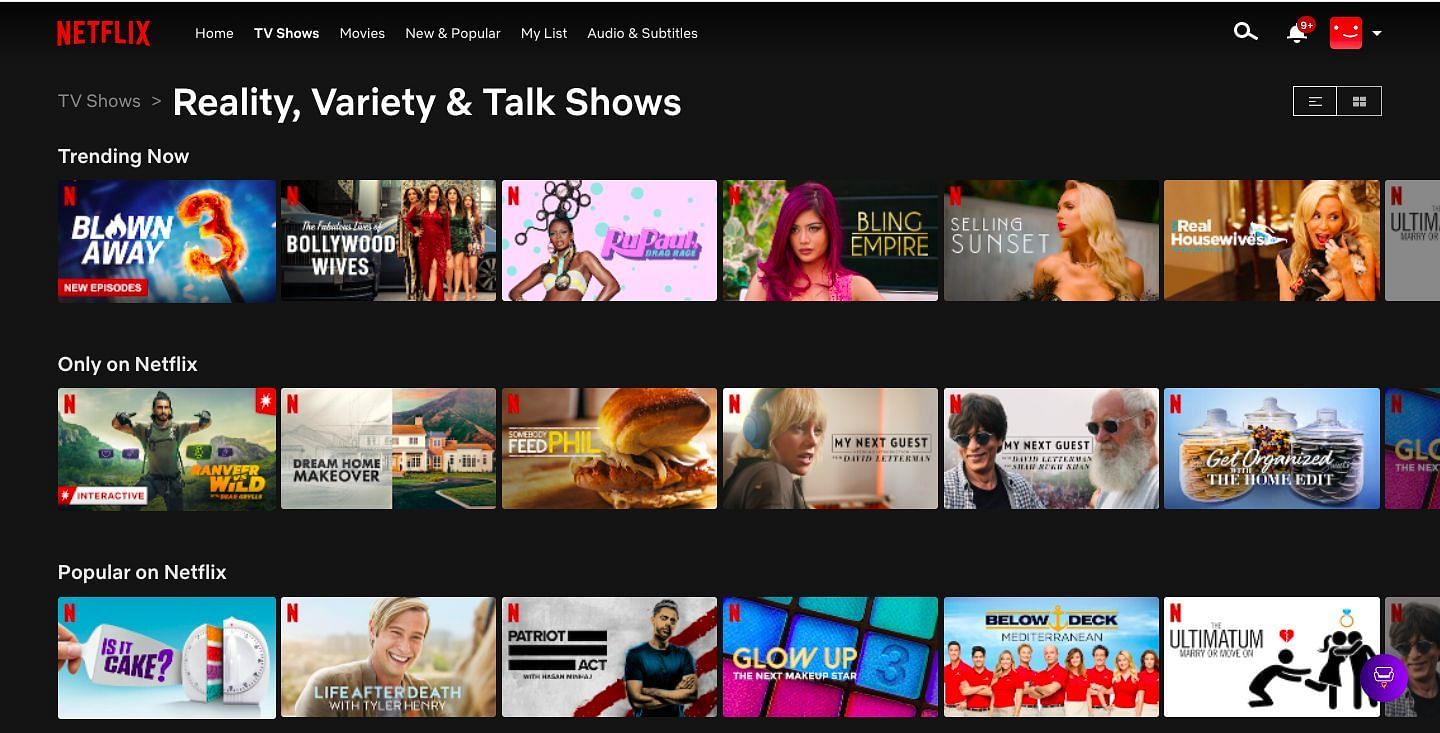 Reality shows on Netflix (Image via Netflix)