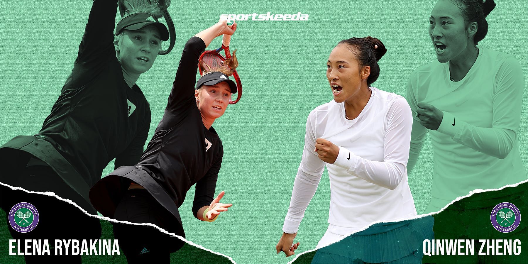 Elena Rybakina (L) &amp; Qinwen Zheng will clash in Wimbledon R3